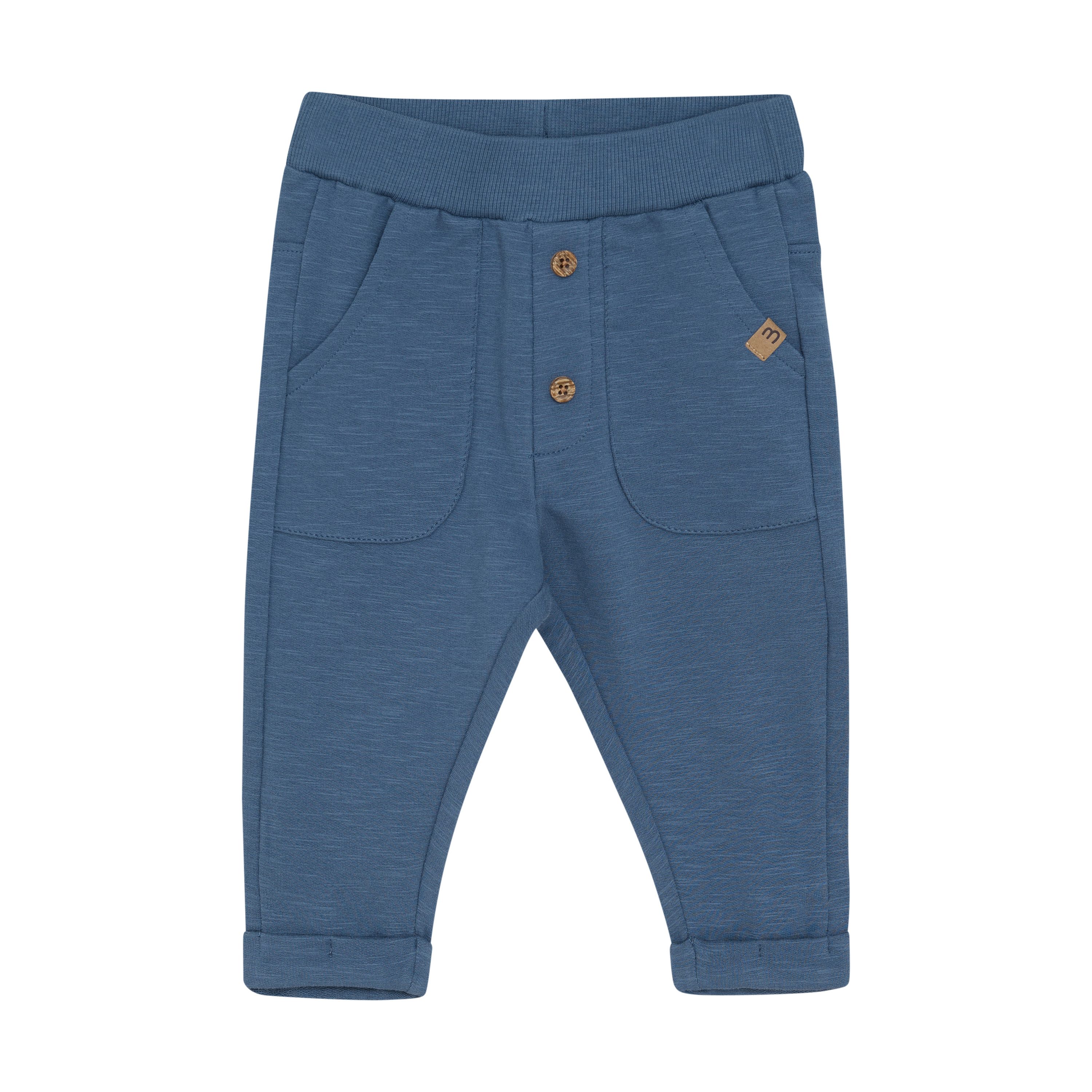Sweathose Minymo Babyhose mit elastischem Bund & Knopfleiste aus Baumwollmix