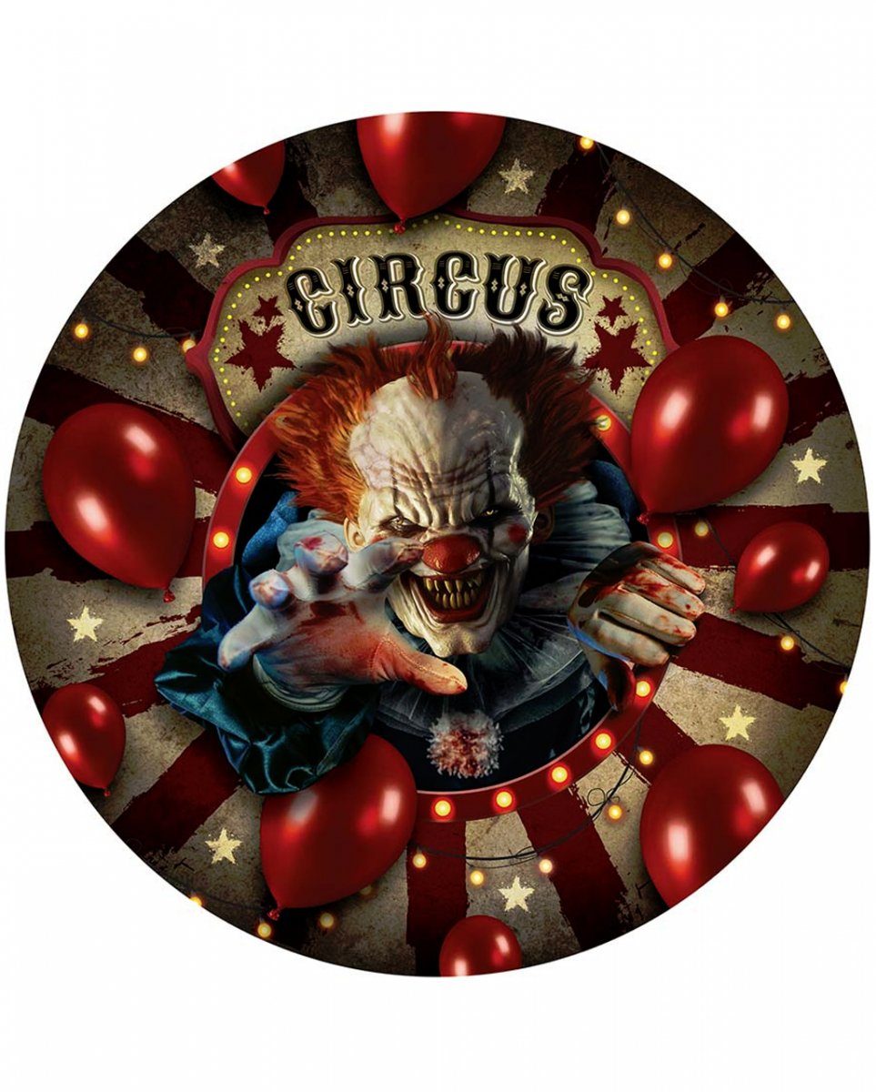 Horror-Shop Circus 6 Horrorclown Pappe Halloween Pappteller für Einweggeschirr-Set Stüc,
