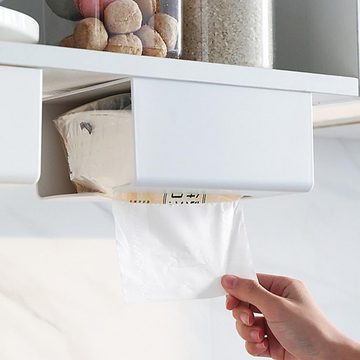 Juoungle Badaccessoire-Set Taschentuchbox mit Schiebeboden, Tissue Box für Taschentücher, weiß