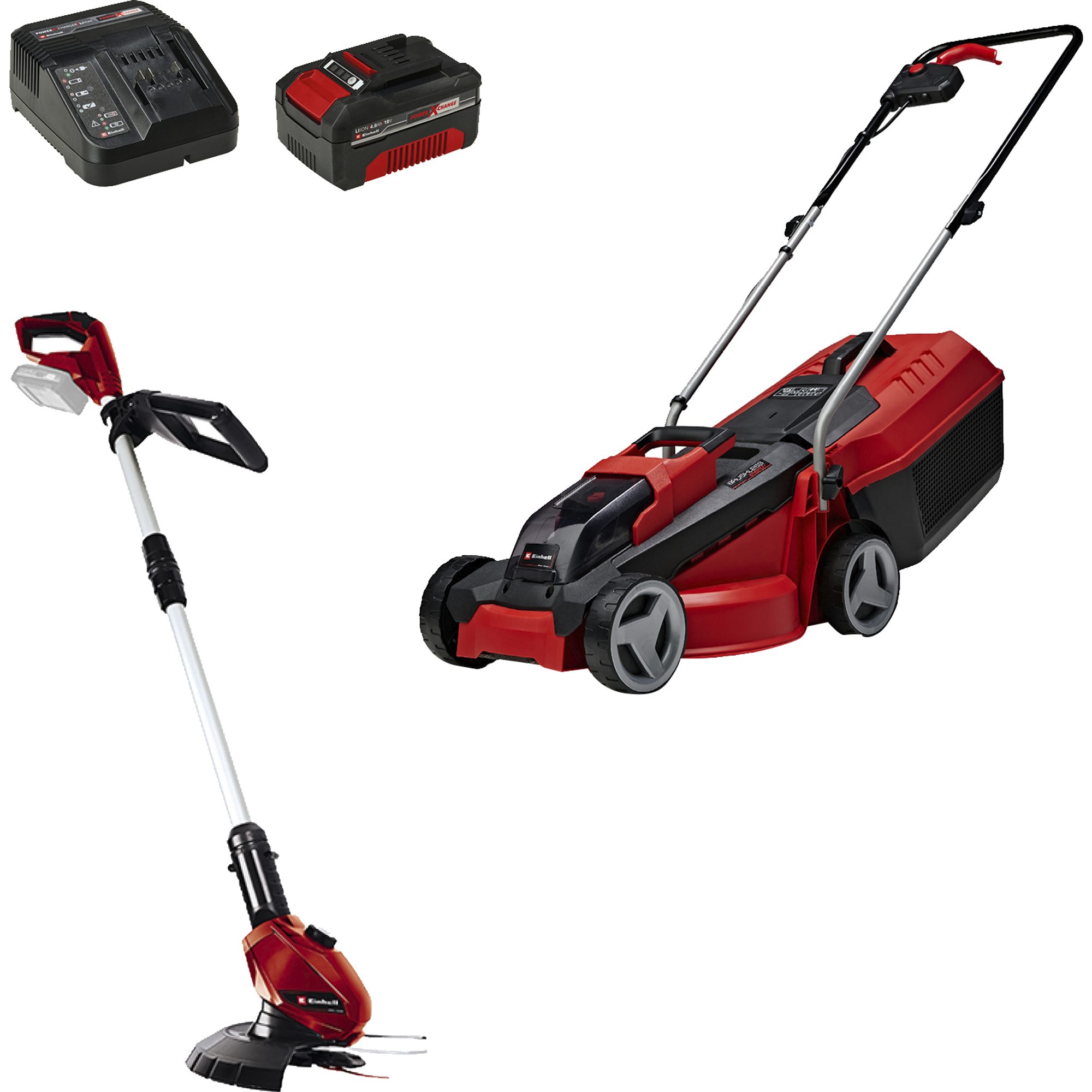 Einhell Akkurasenmäher EINHELL Power X-Change Akku-Rasenmäher-Set GE-CM 18/30 + Rasentrimmer, 30 cm Schnittbreite