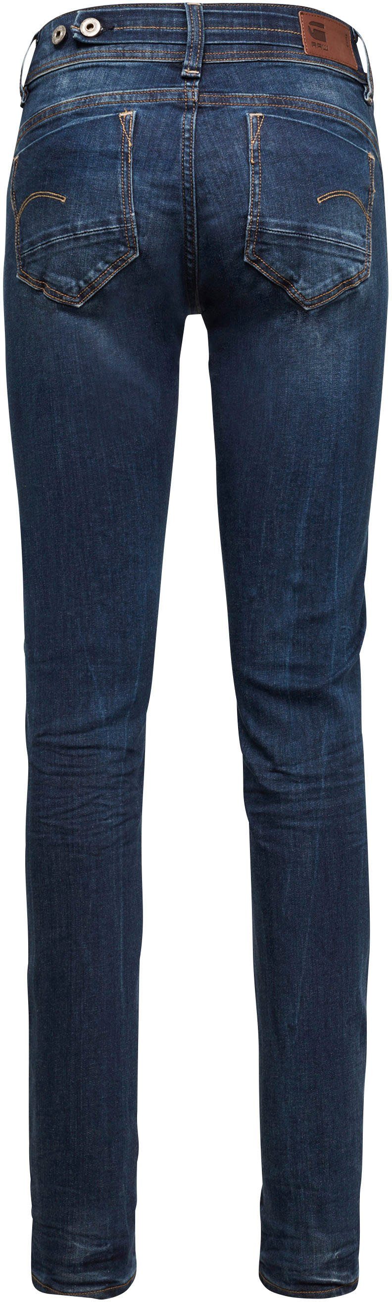 mit Straight markanten Midge Straight-Jeans Saddle RAW 5-Pocket-Design Steppnähten G-Star