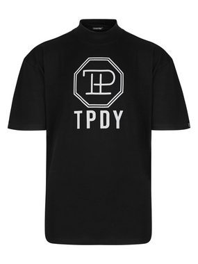 trueprodigy Oversize-Shirt Mikka Logoprint Stehkragen dicker Stoff