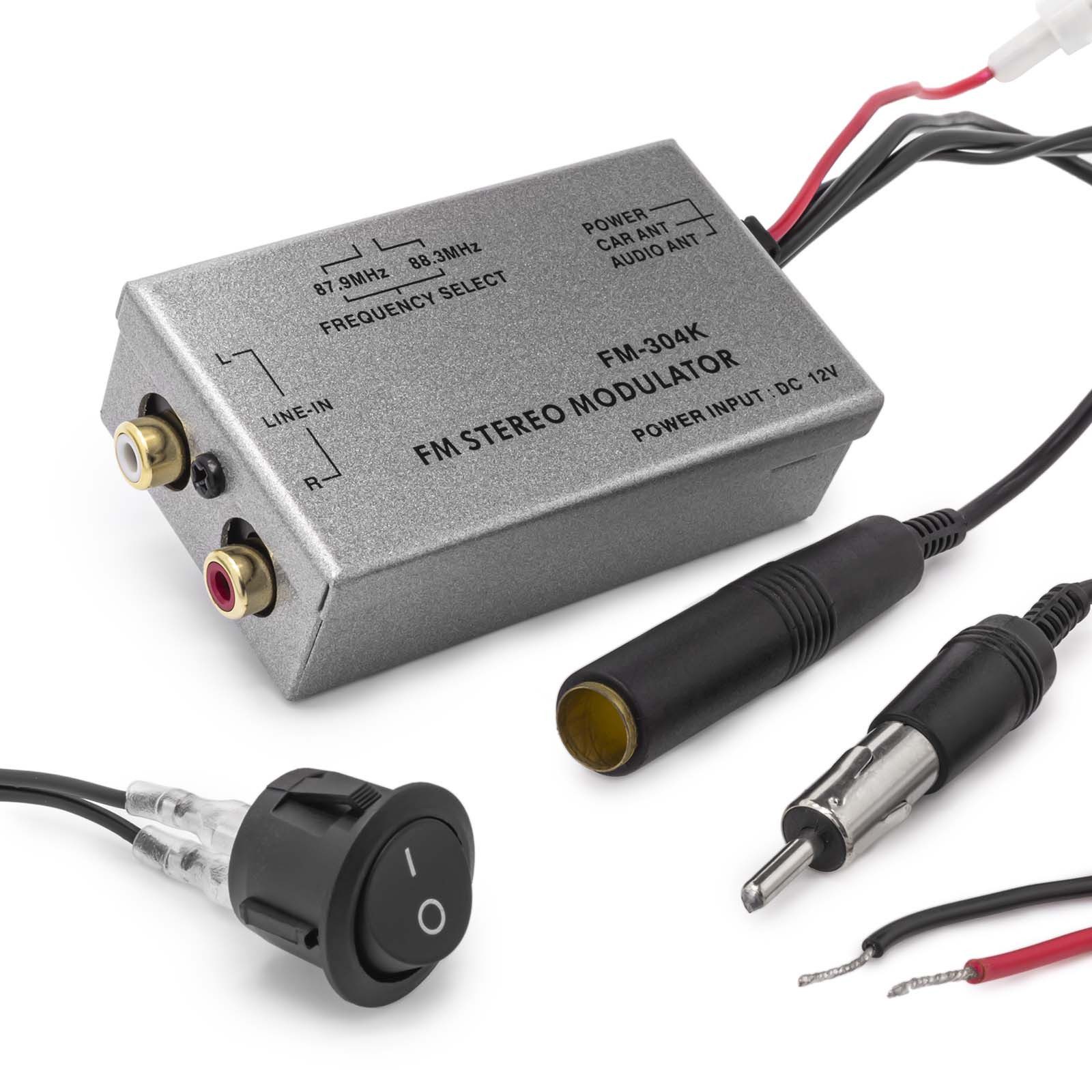 Universal FM Modulator Stereo MP3 Auto Antenne Kabel car radio Cinch KFZ-Adapter