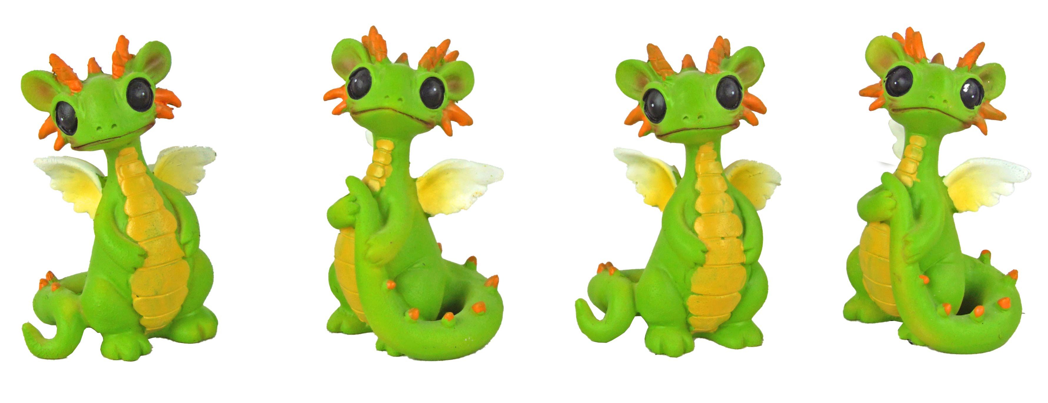 Eurosouvenir Dekofigur Zauberhaftes Drachen-Quartett: Die Wächter Ihres Regals (Set, 4 St., 4 tlg), Fantasiefigur