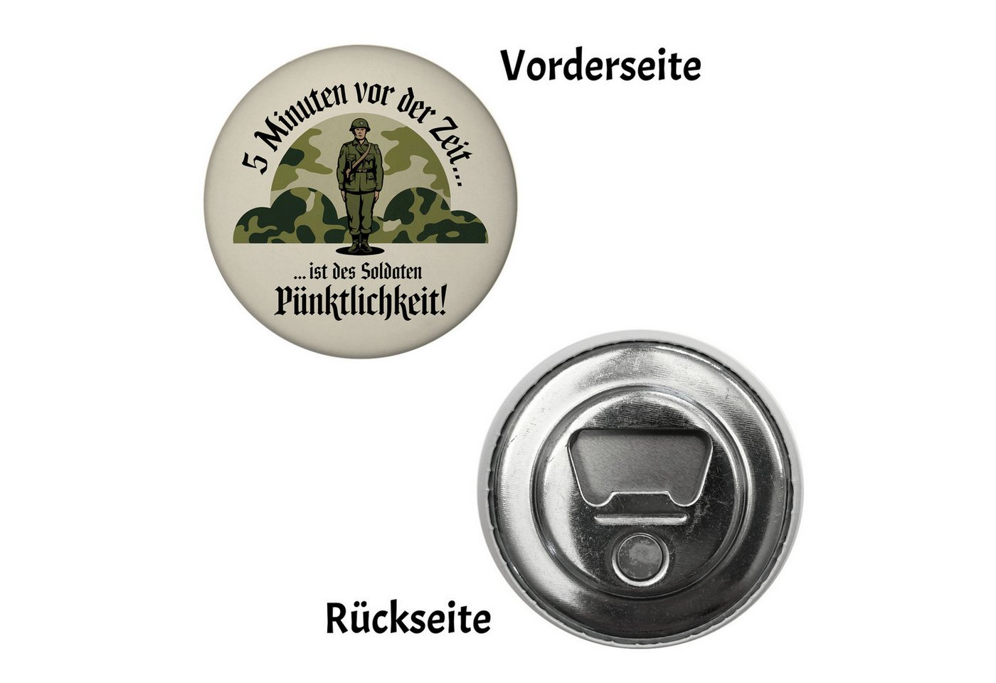 Thumbnail - speecheese Magnet 5 Minuten vor der Zeit Retro Soldat Magnet mit Flaschenöffner