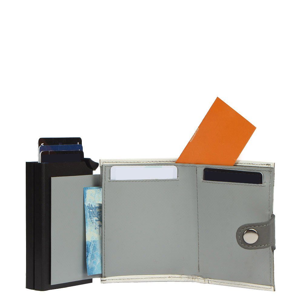 7clouds Mini Geldbörse noonyu tarpaulin, Kreditkartenbörse Upcycling Tarpaulin aus double grey
