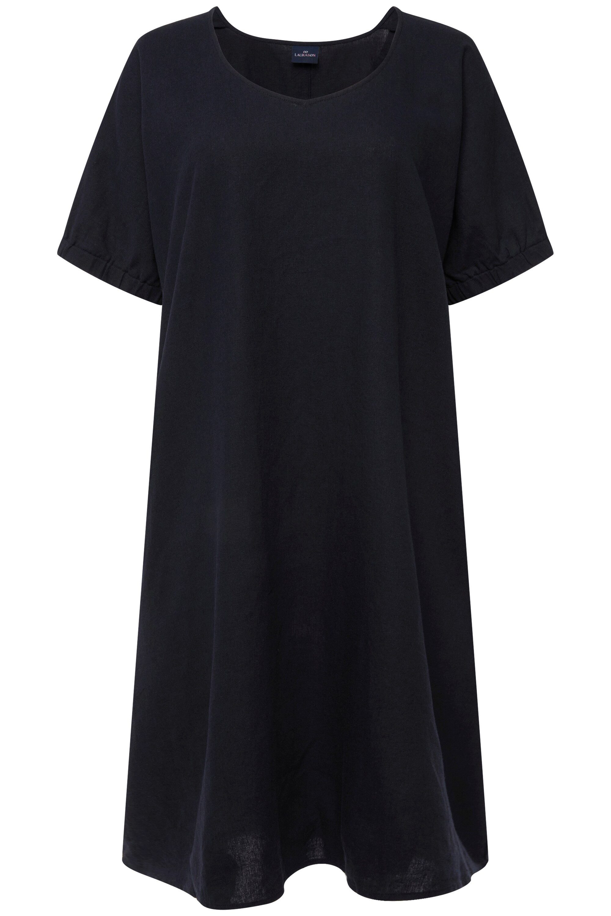 Laurasøn Midikleid Leinenmix-Kleid Rundhals günstig online kaufen