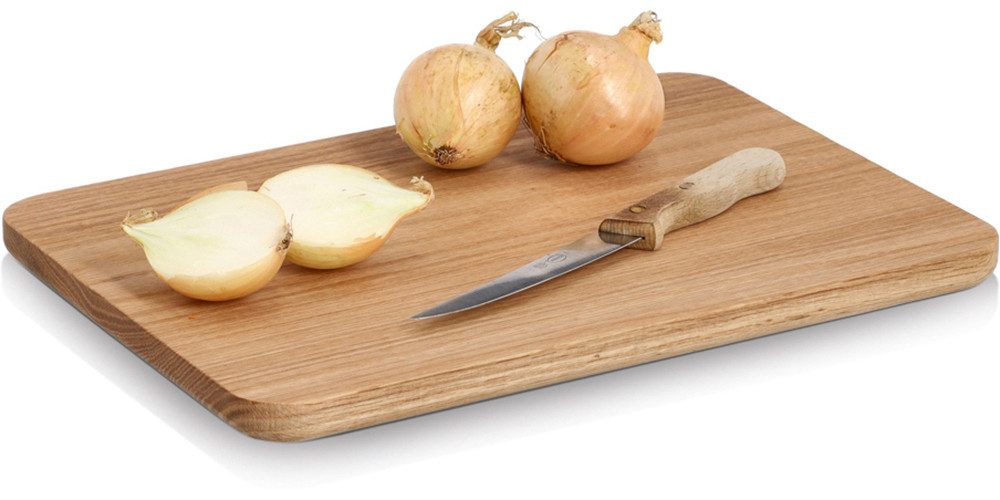 Zeller Present Schneidebrett Servierbrett, Eiche, Eichenholz, Brett aus natürlichem Material