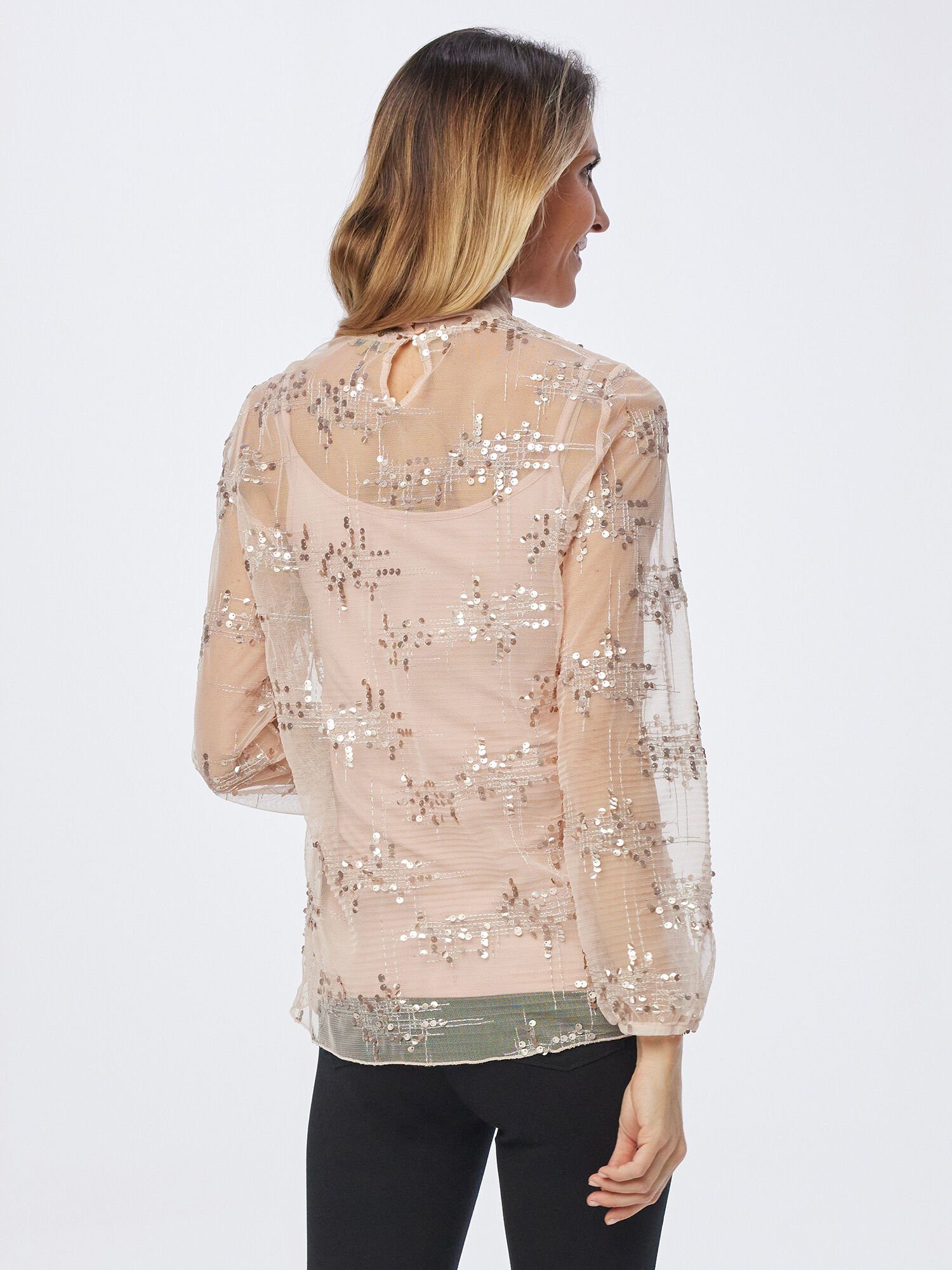 Sarah Kern Blusenshirt Meshtop figurbetont mit günstig online kaufen