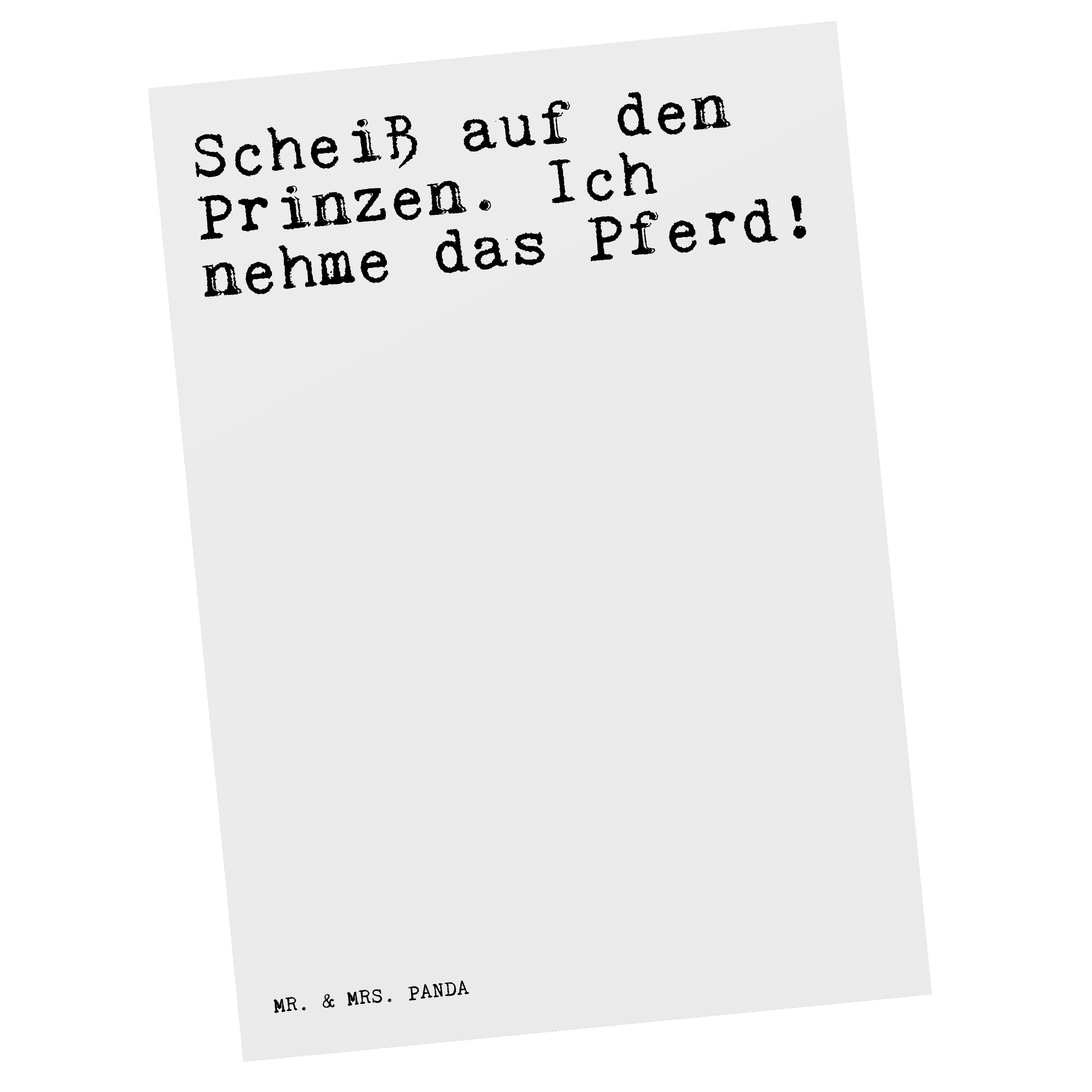 Mr. & Mrs. Panda Postkarte »Scheiß auf den Prinzen.... Weiß