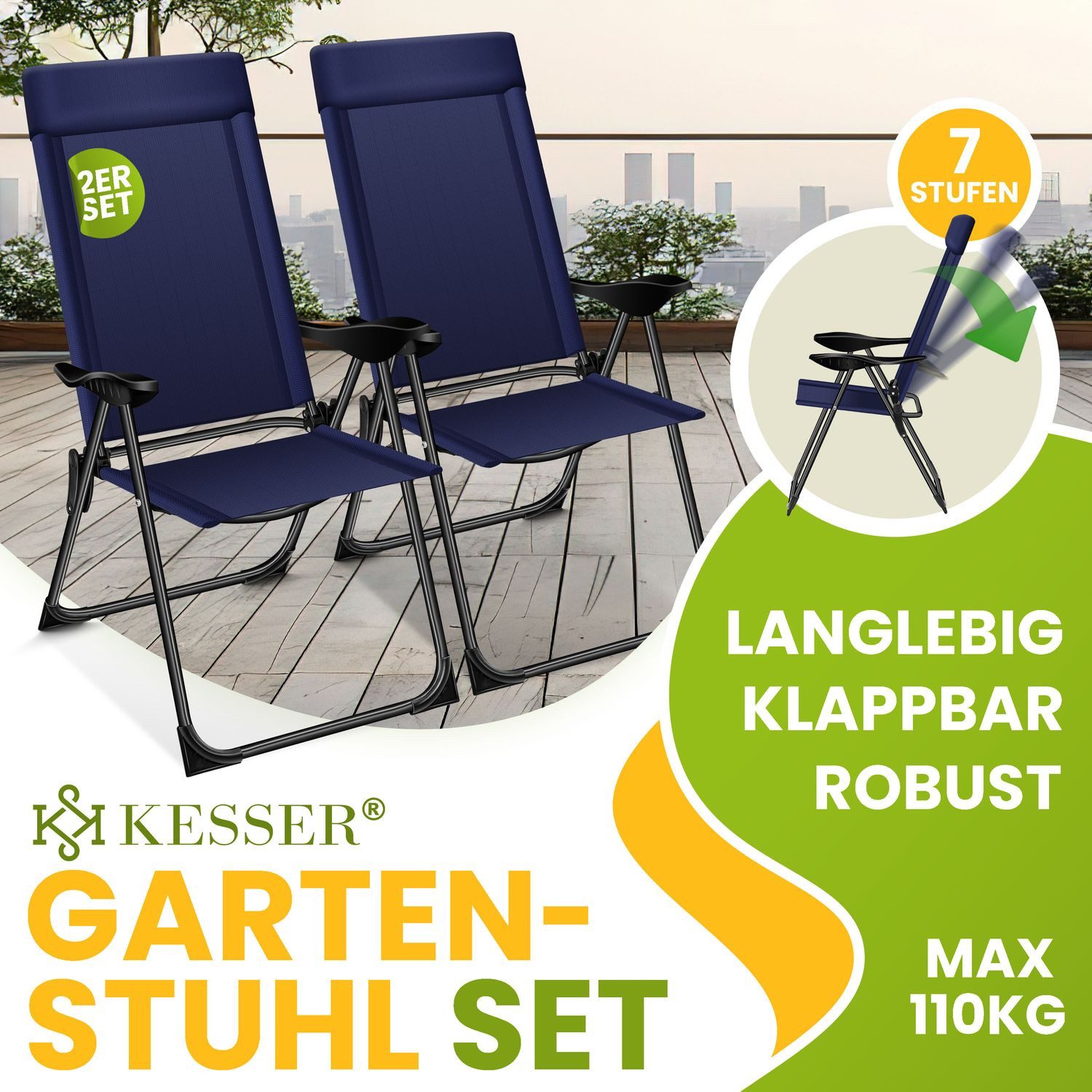 KESSER Gartenstuhl, 2er Set Gartenstuhl Hochlehner günstig online kaufen
