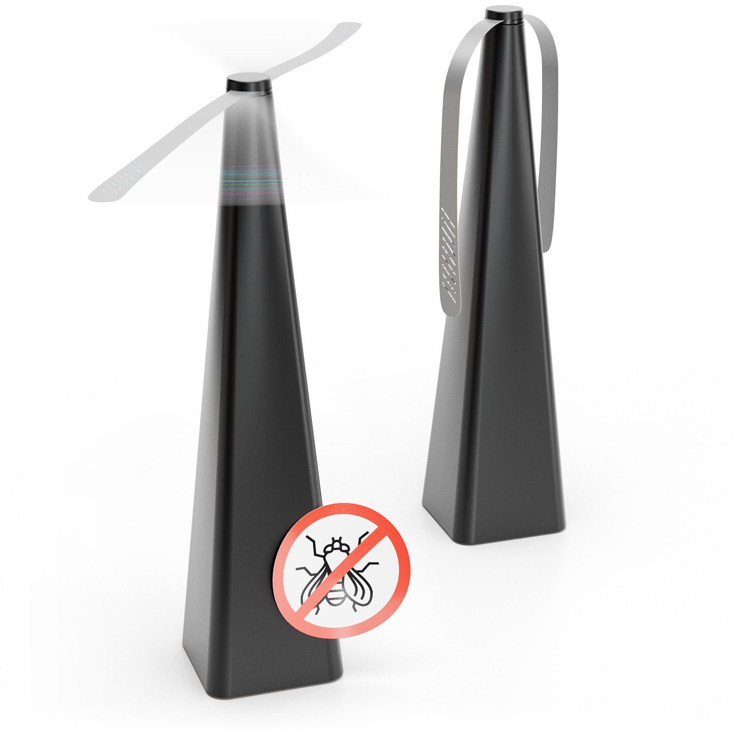 greate. Fliegenwedler 2x Fliegenwedler mit Batterie - Fliegen Vertreibung, für den Tisch, 2-tlg., geräuschlos
