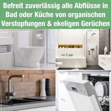 bio-chem Haar-Weg Abflussfrei – 4x1l Abflussreiniger für Küche und Bad Rohrreiniger