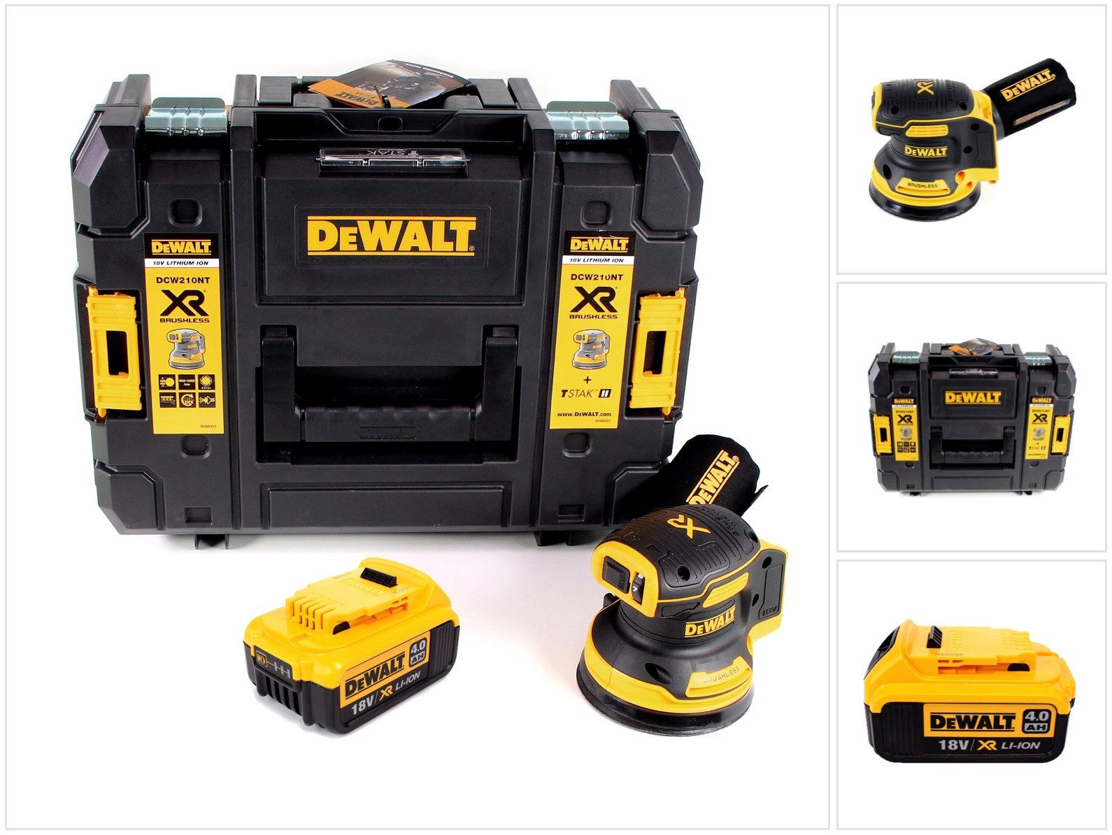 DeWalt Akku-Exzenterschleifer DCW 210 NT Brushless 18V 12.000U/min 125mm + 1x Akku 4,0 Ah in TSTAK