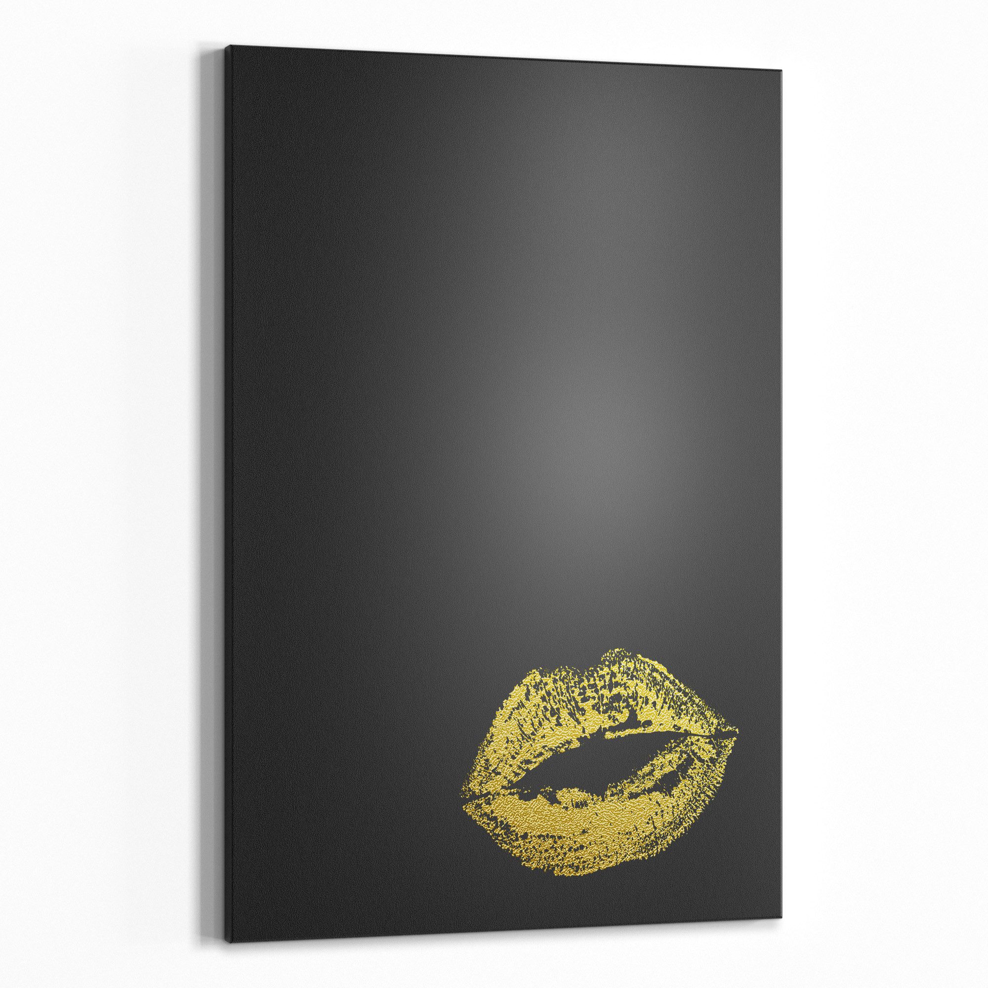 DEQORI Wandtafel 'Kuss in Blattgold', (1-tlg), Metall Kreidetafel bedruckt Schreibtafel modern Schiefertafel Tafel