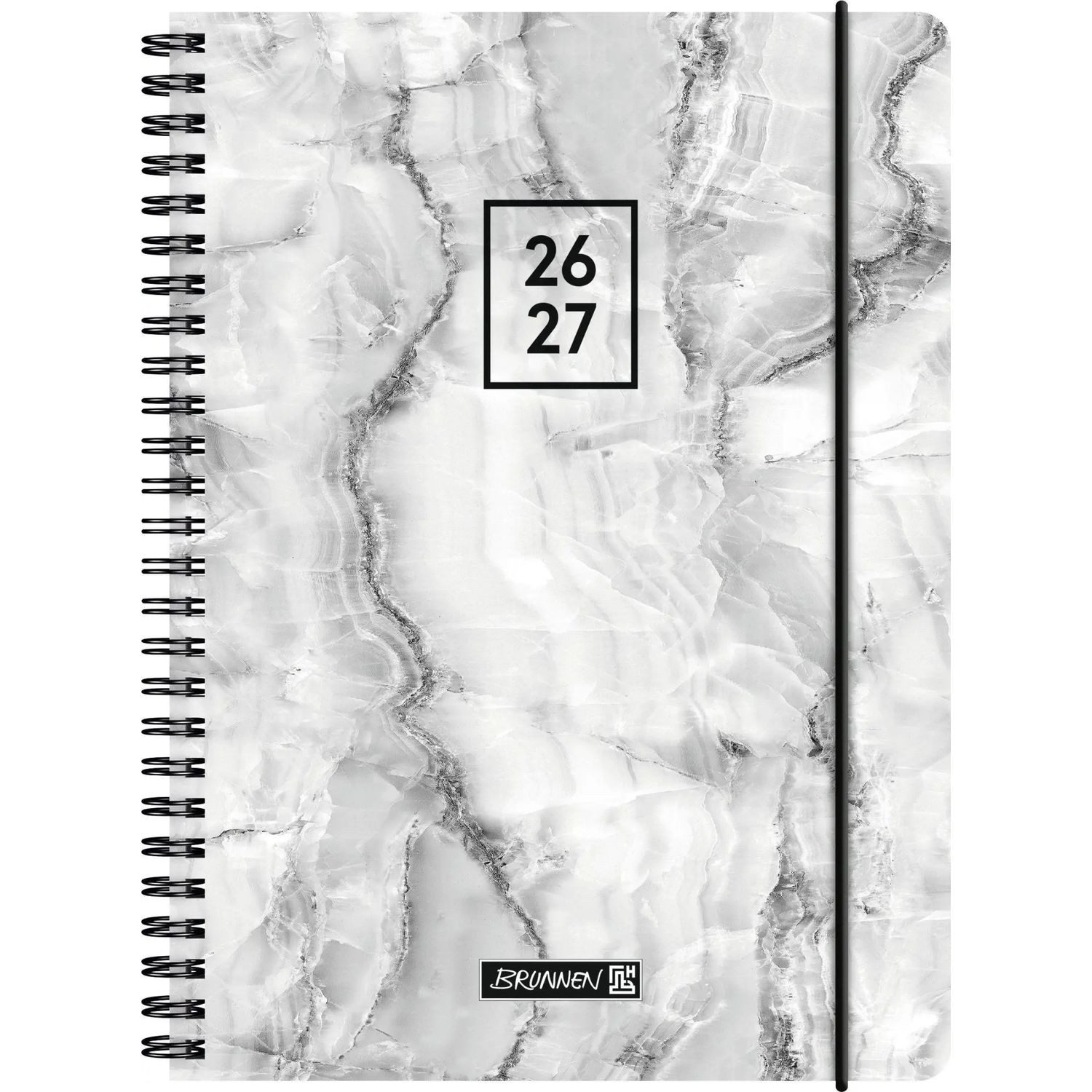 Baier & Schneider Schülerkalender Schülerkalender 2026/2027 "Grey Marble", A5, Kunststoff