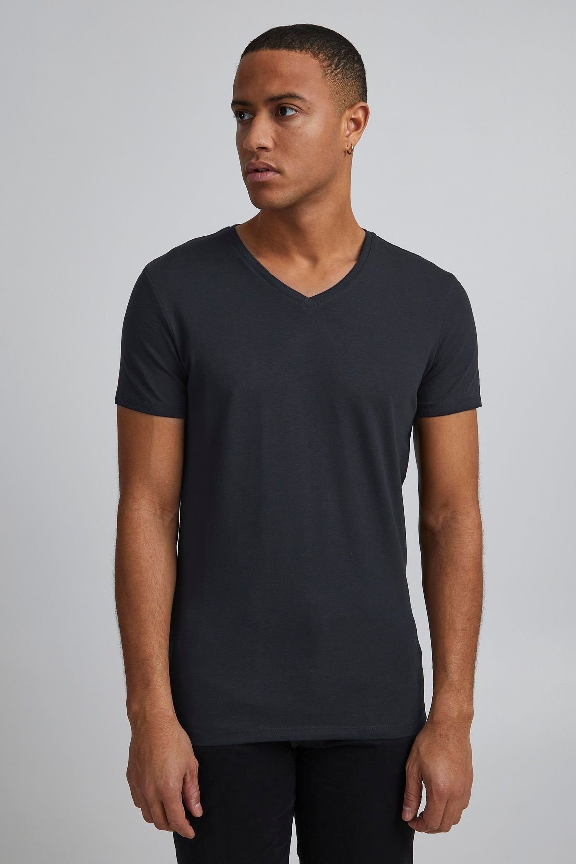 Casual Friday T-Shirt V-Ausschnitt T-Shirt Einfarbiges 4458 Kurzarm Dunkelblau in Basic LINCOLN
