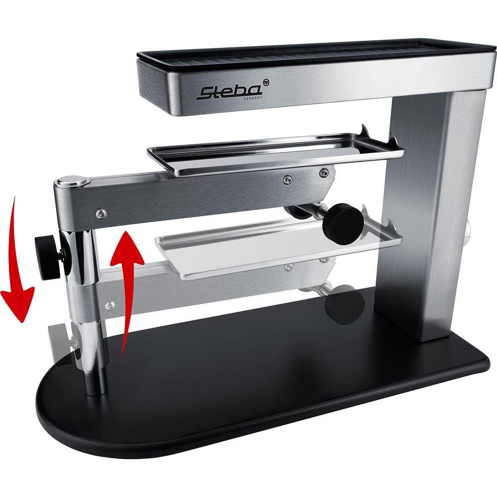 Steba Raclette RC 210, Käse Raclette, Swiss Style, schwarz, Edelstahl, höhenverstellbar