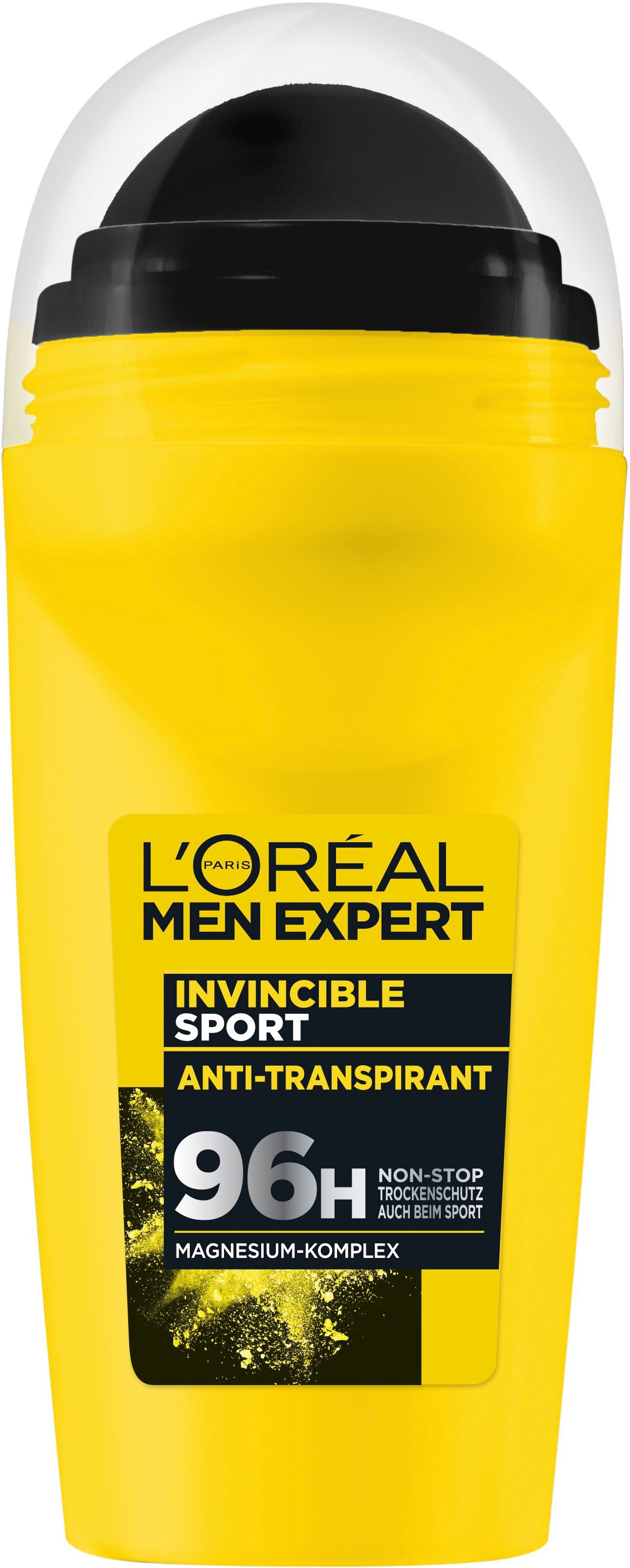 L'ORÉAL PARIS MEN EXPERT Deo-Roller Deo Roll-on Invincible Sport, Packung, 6-tlg., mit hoher Zuverlässigkeit