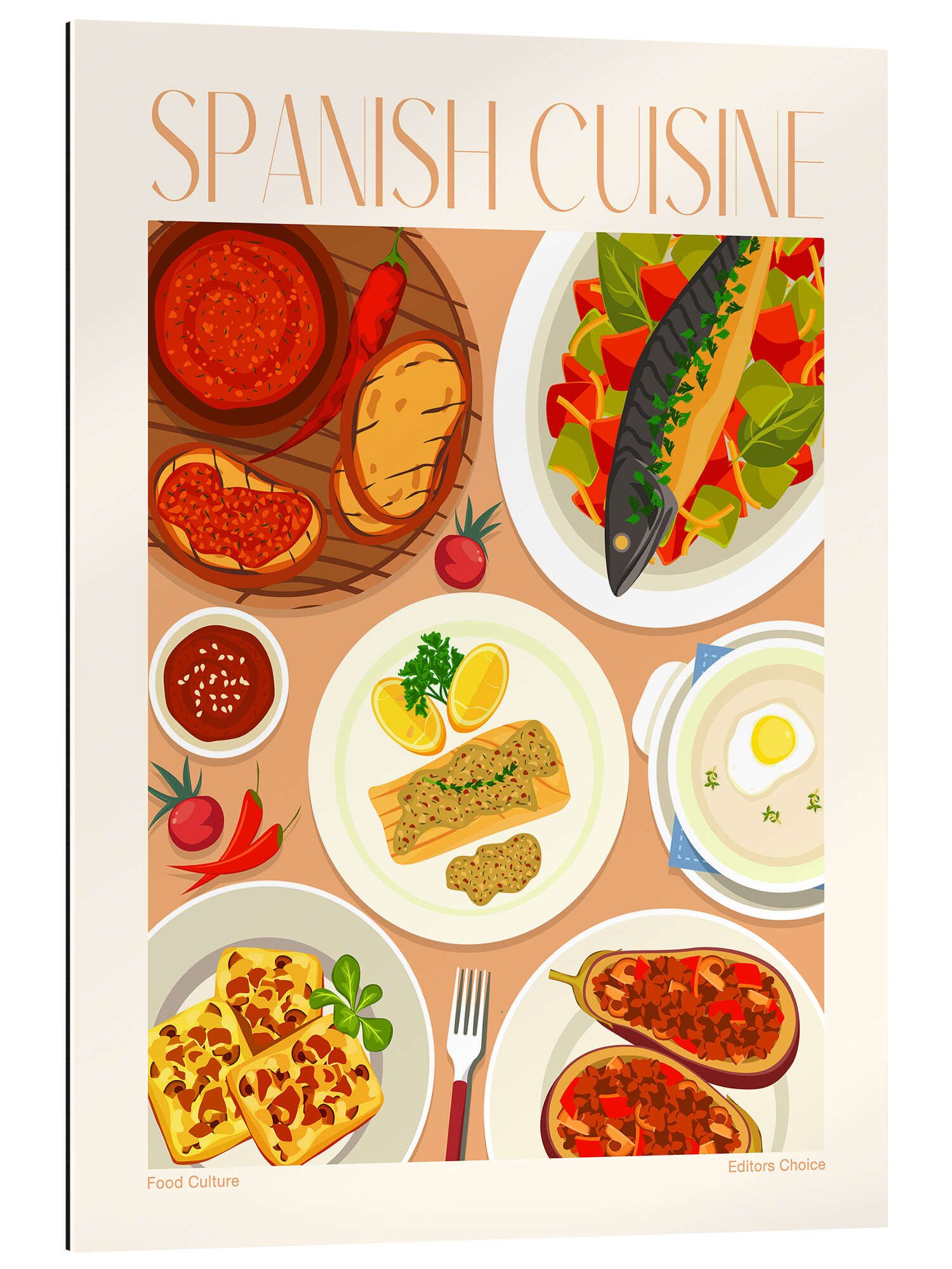 Posterlounge Wandbild Traditional Food - Spanish Cuisine, Editors Choice, erhältlich als Poster, Leinwandbild, Wandsticker oder Acrylglasbild