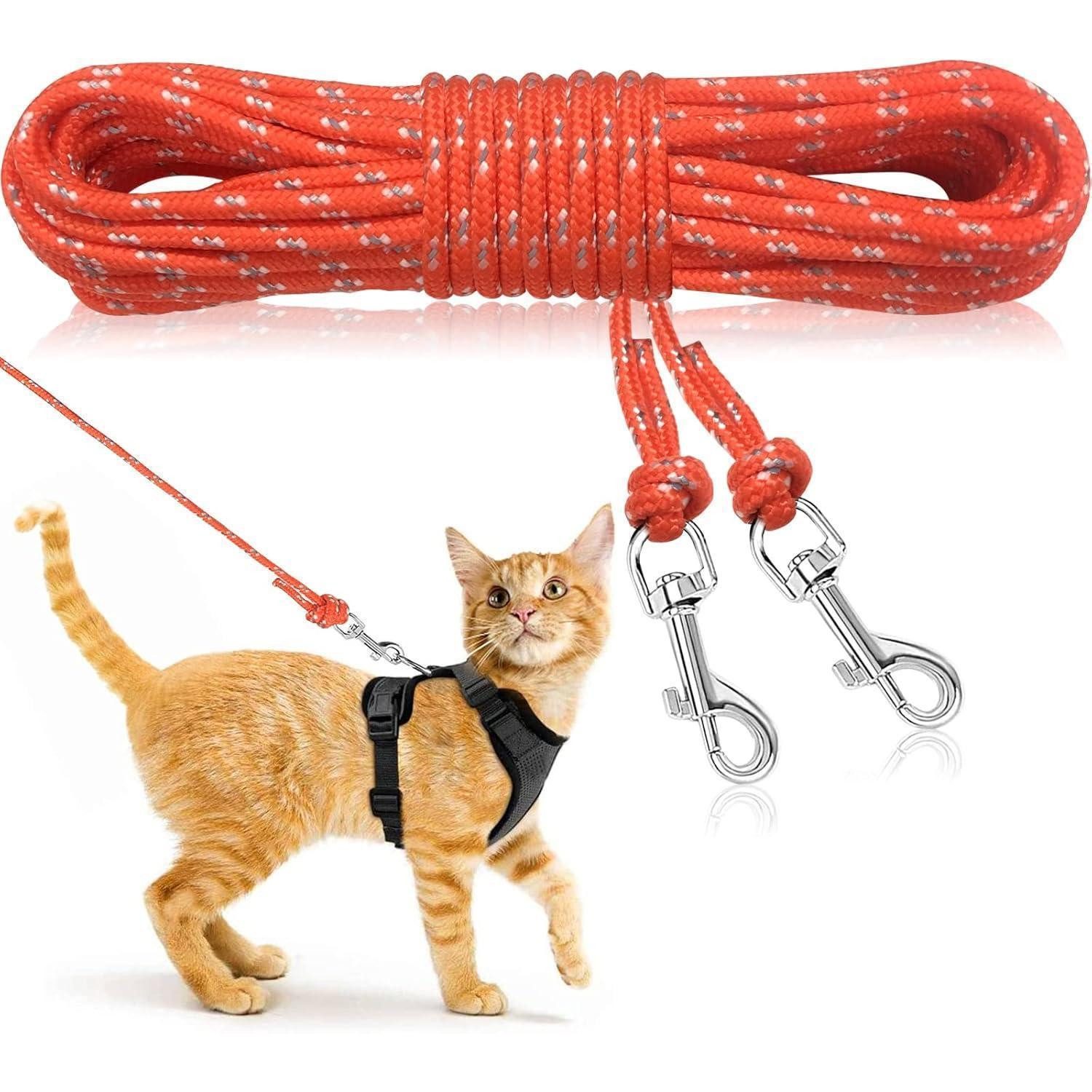 RANYPET Hofleine Reflektierende Lange Leine für Katzen 4.5M Entfliehungssichere