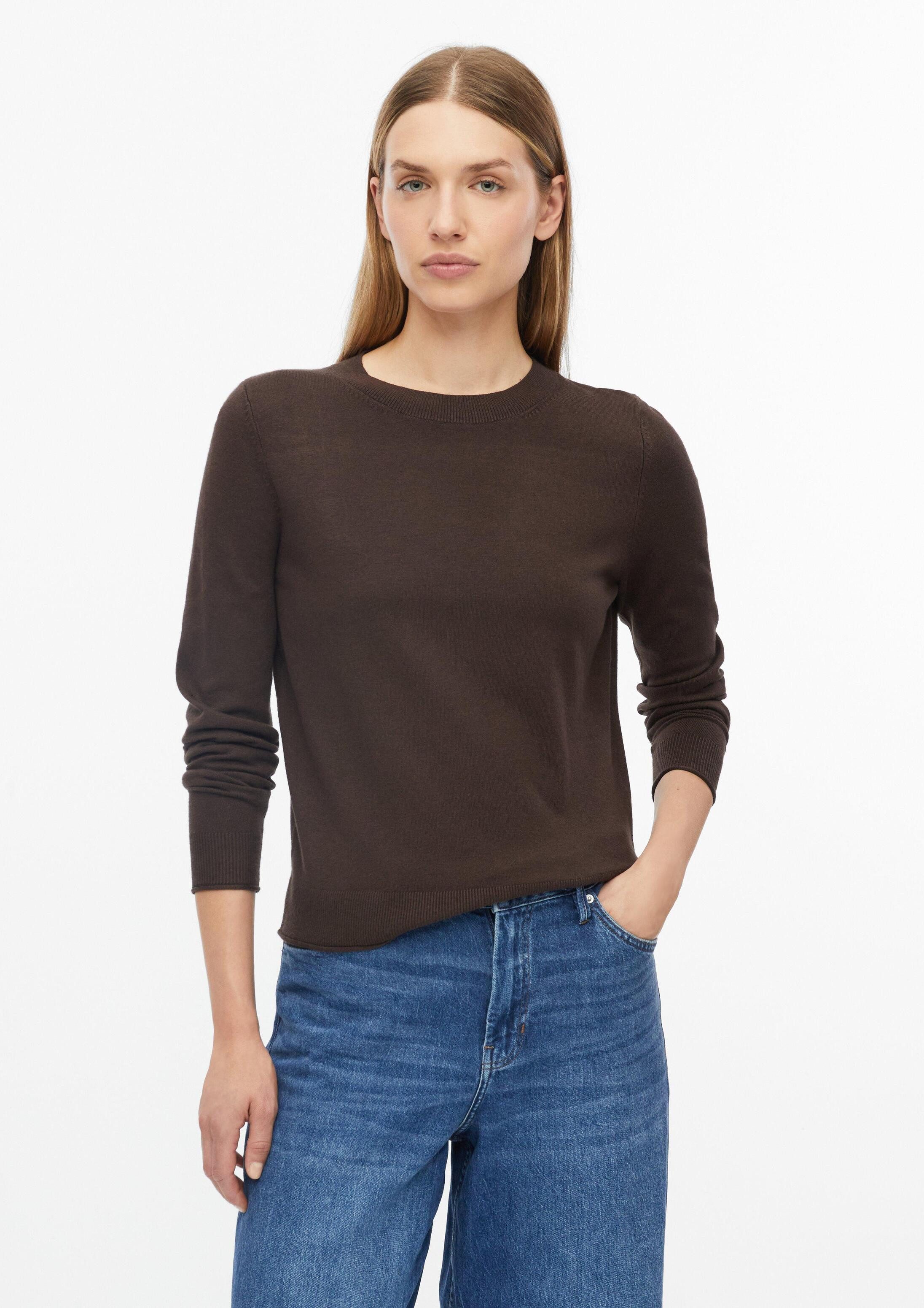 s.Oliver Longpullover Strickpullover Strickpullover im Regular Fit mit Rollkanten am Saum