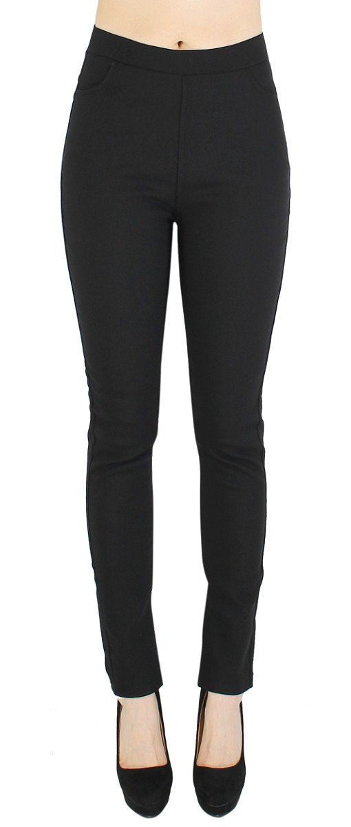 dy_mode Thermohose Damen Thermo Hose mit Innenfutter Jeggings Winter Jeans-Optik Hose Mit Elastischem Bund, Gefüttert, Nieten/Glitzer Deko