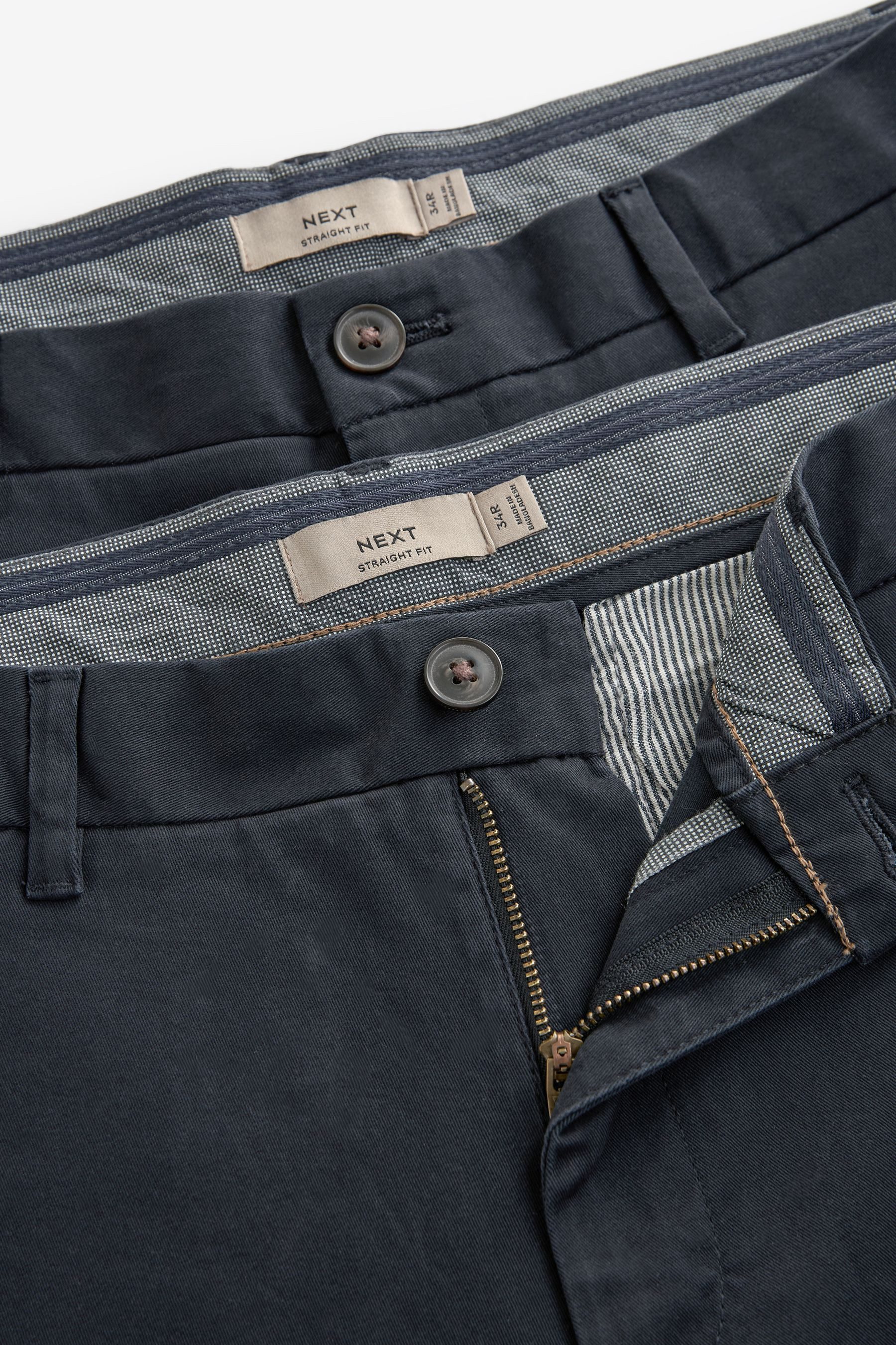 Next Chinohose Straight Fit Chinohose mit Stretch im 2er-Pack (2-tlg)