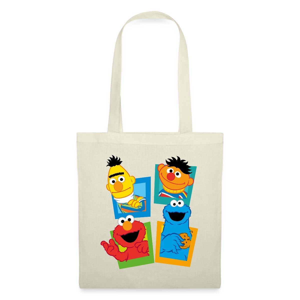 Spreadshirt Henkeltasche Sesamstraße Kacheln Ernie und Bert Stoffbeutel (1-tlg)