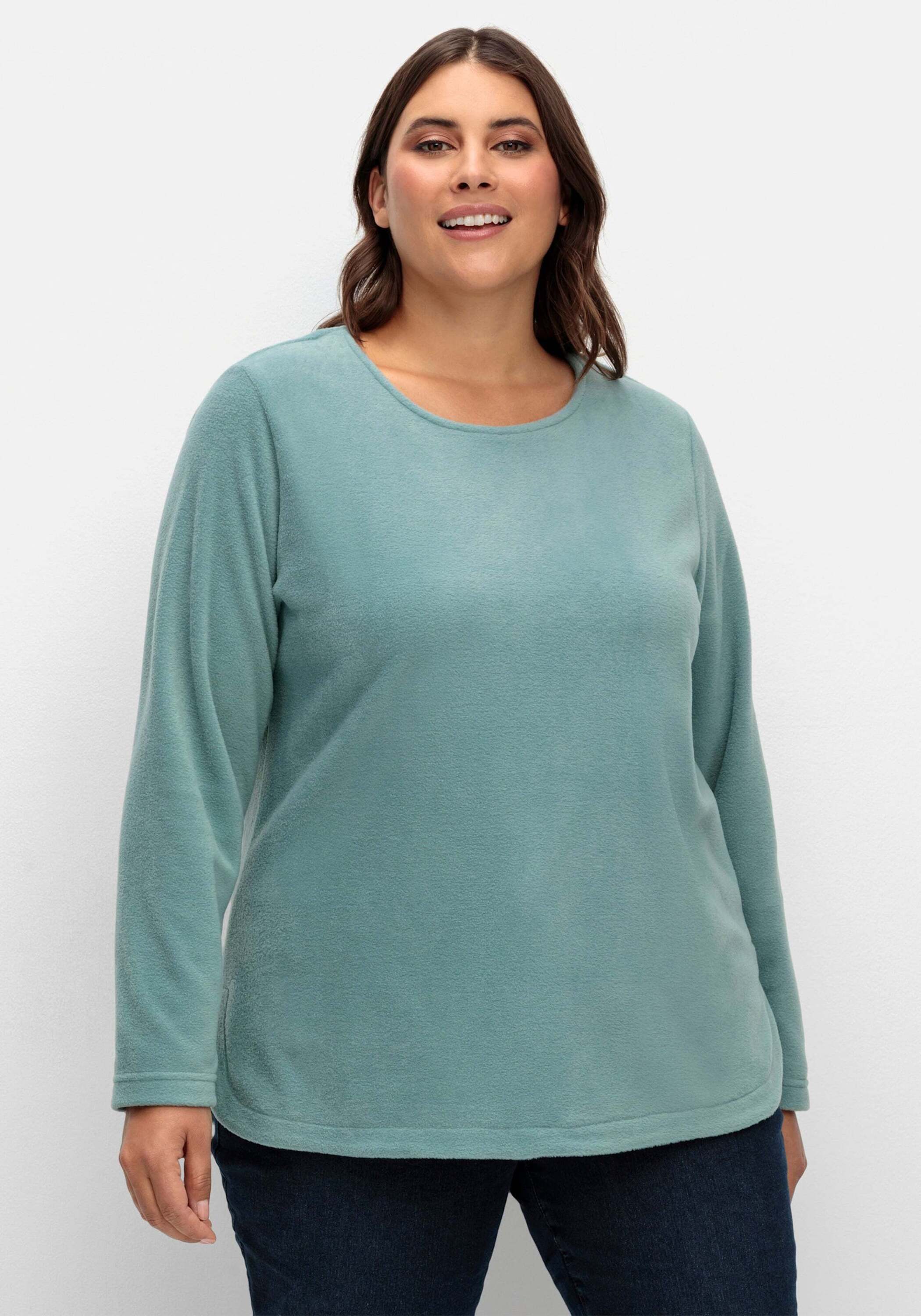 Sieh an! Fleeceshirt Fleece-Shirt Langarm Länge ca. 70 cm