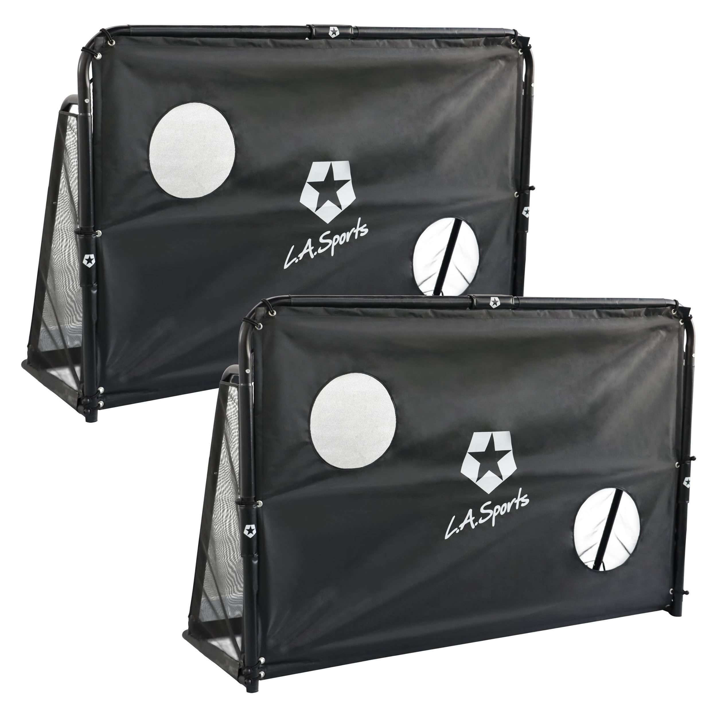 Fußballtor Champion 2er Set Torschusswand Garten Outdoor mit Netz und Torwand