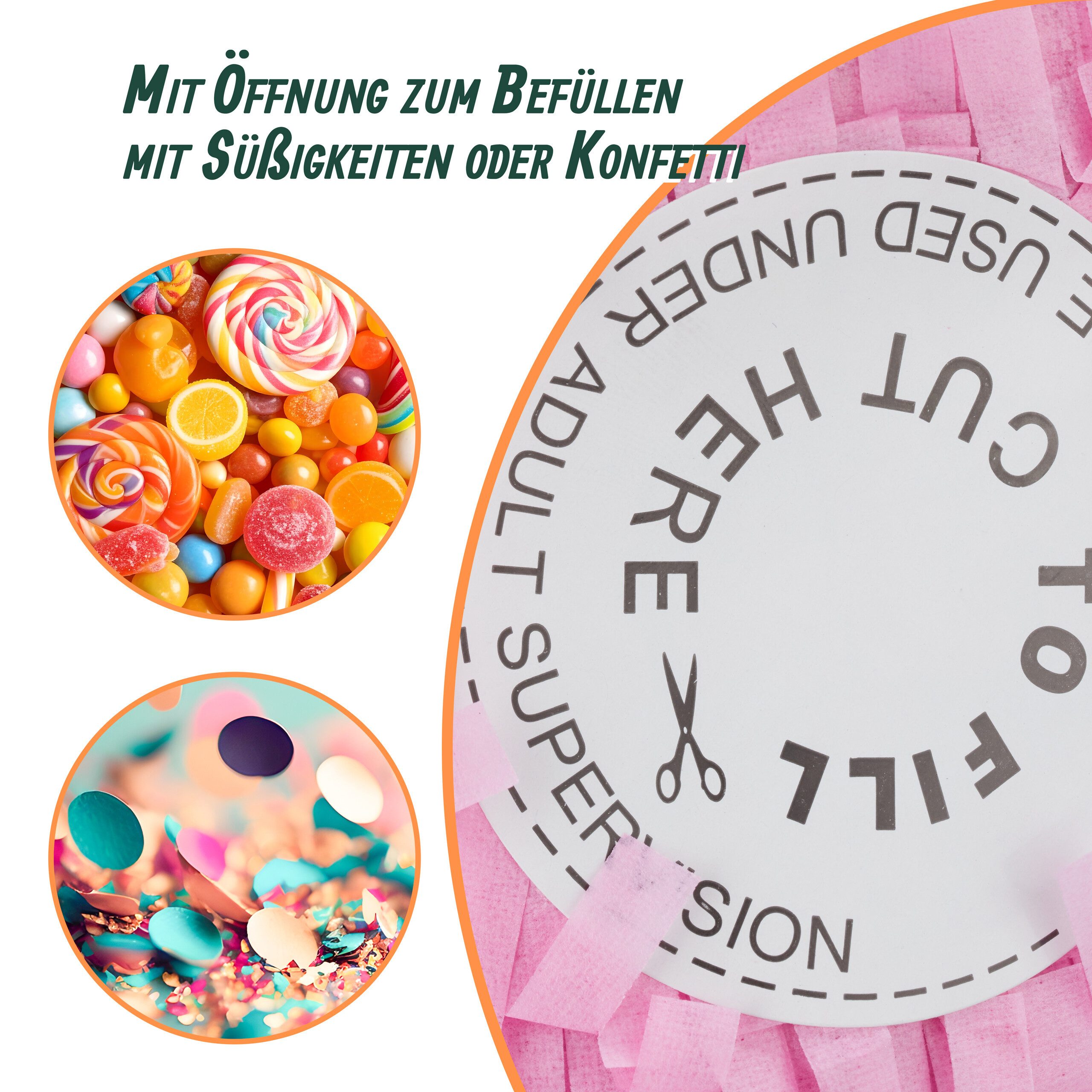 relaxdays Pinata Set Sektflasche mit Stab & Maske – Bild 5 von 5