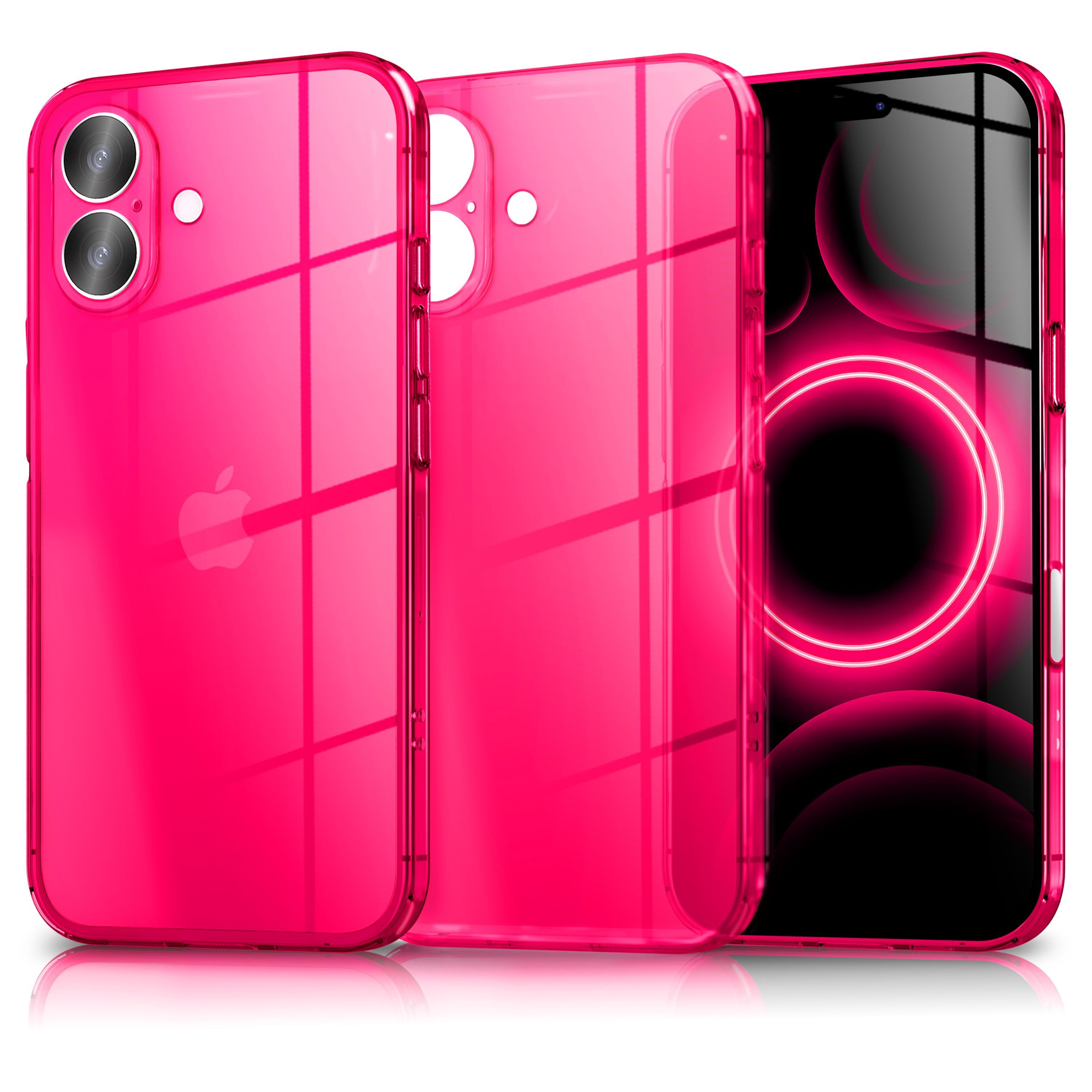 Nalia Smartphone-Hülle Apple iPhone 17 16 cm (6,3 Zoll), Leuchtende Neon Farbe / Durchsichtig / Anti-Gelb / Soft TPU & Flexibel