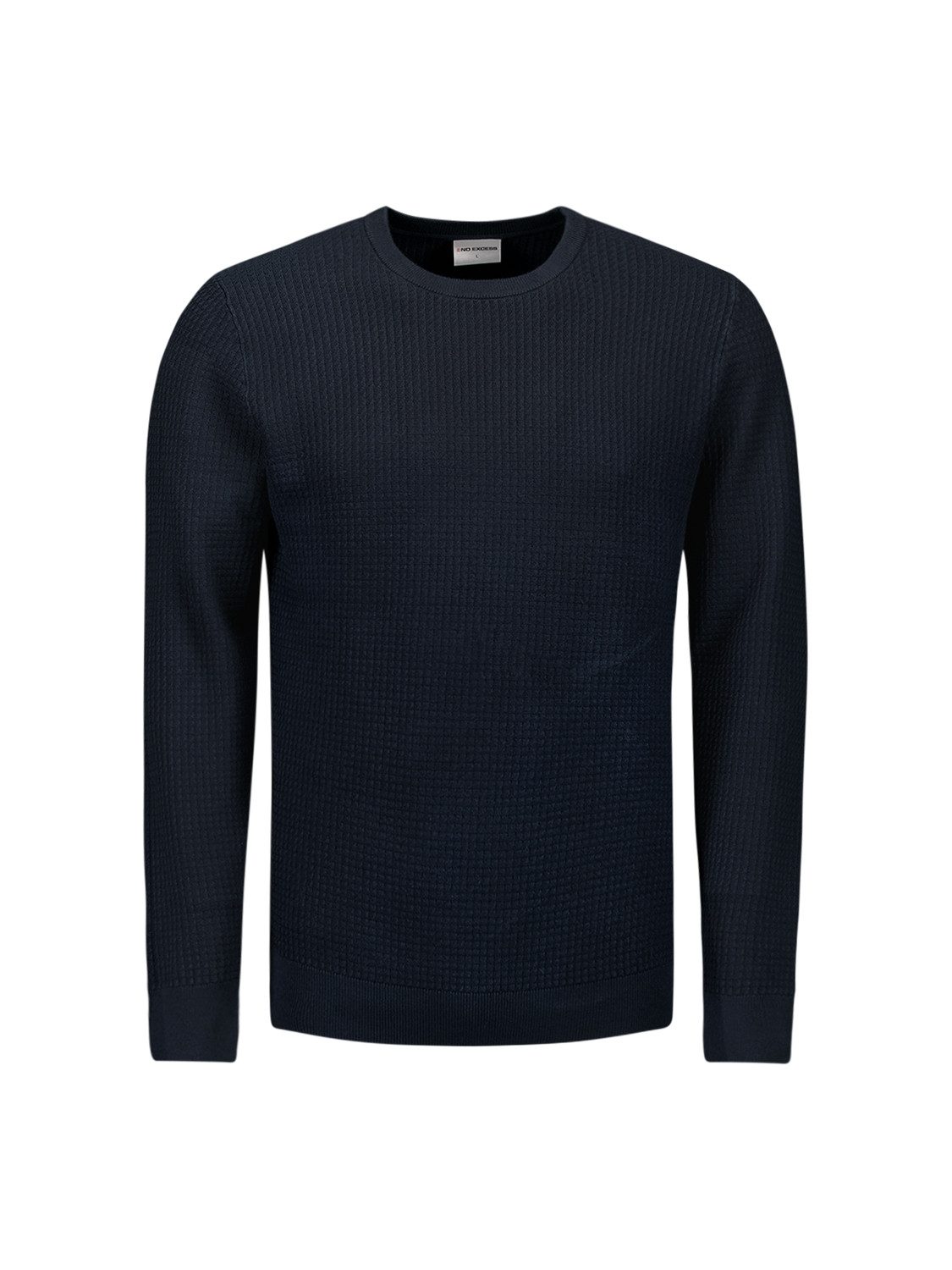 NO EXCESS Strickpullover - Crewneck-Pullover mit Struktur