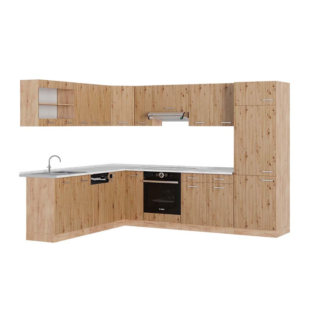 Vicco Winkelküche R-Line, Artisan Eiche/Weiß, 237 günstig online kaufen