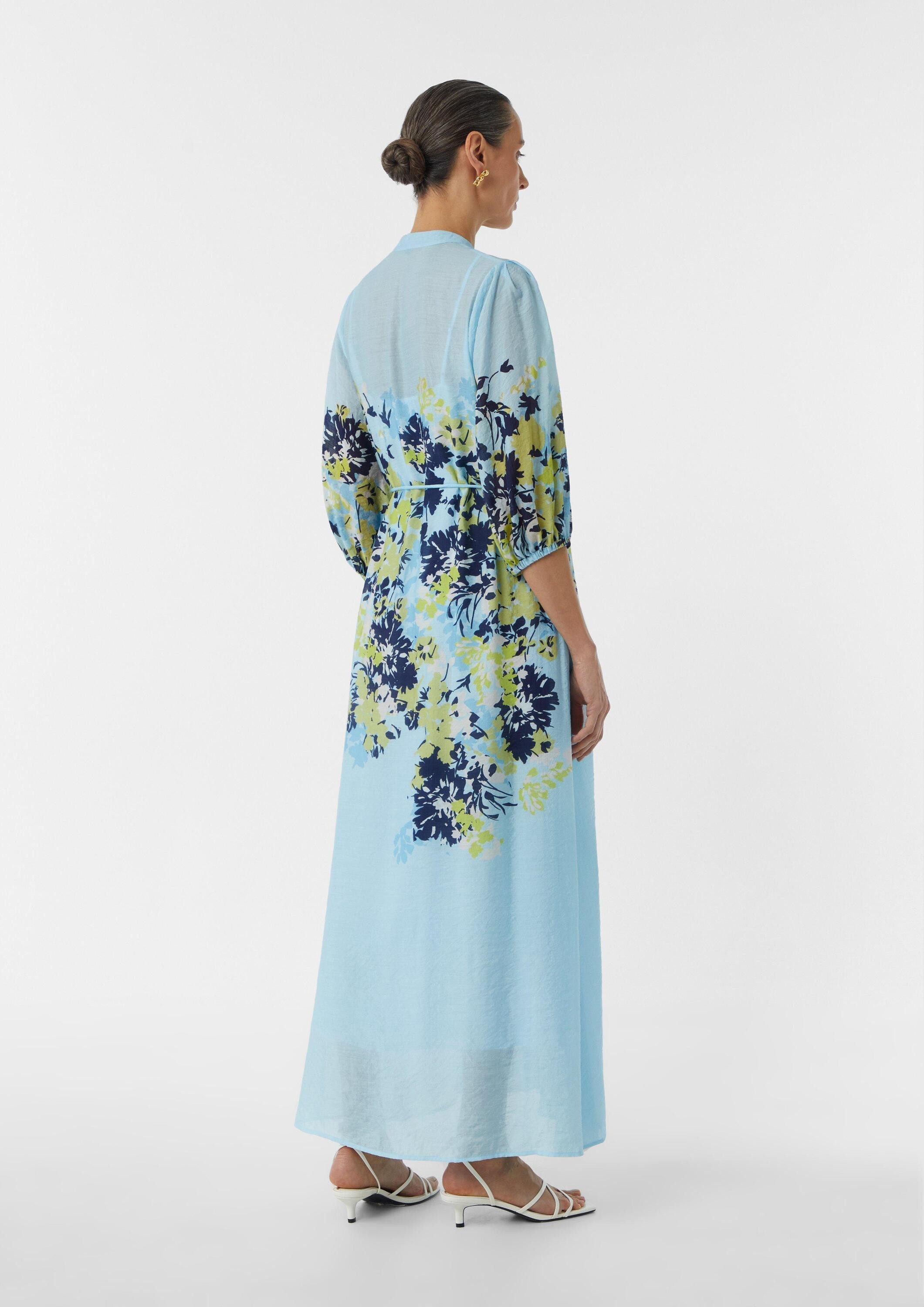 comma Maxikleid Kleid Langes Tunikakleid mit weitem 3/4-Ärmel