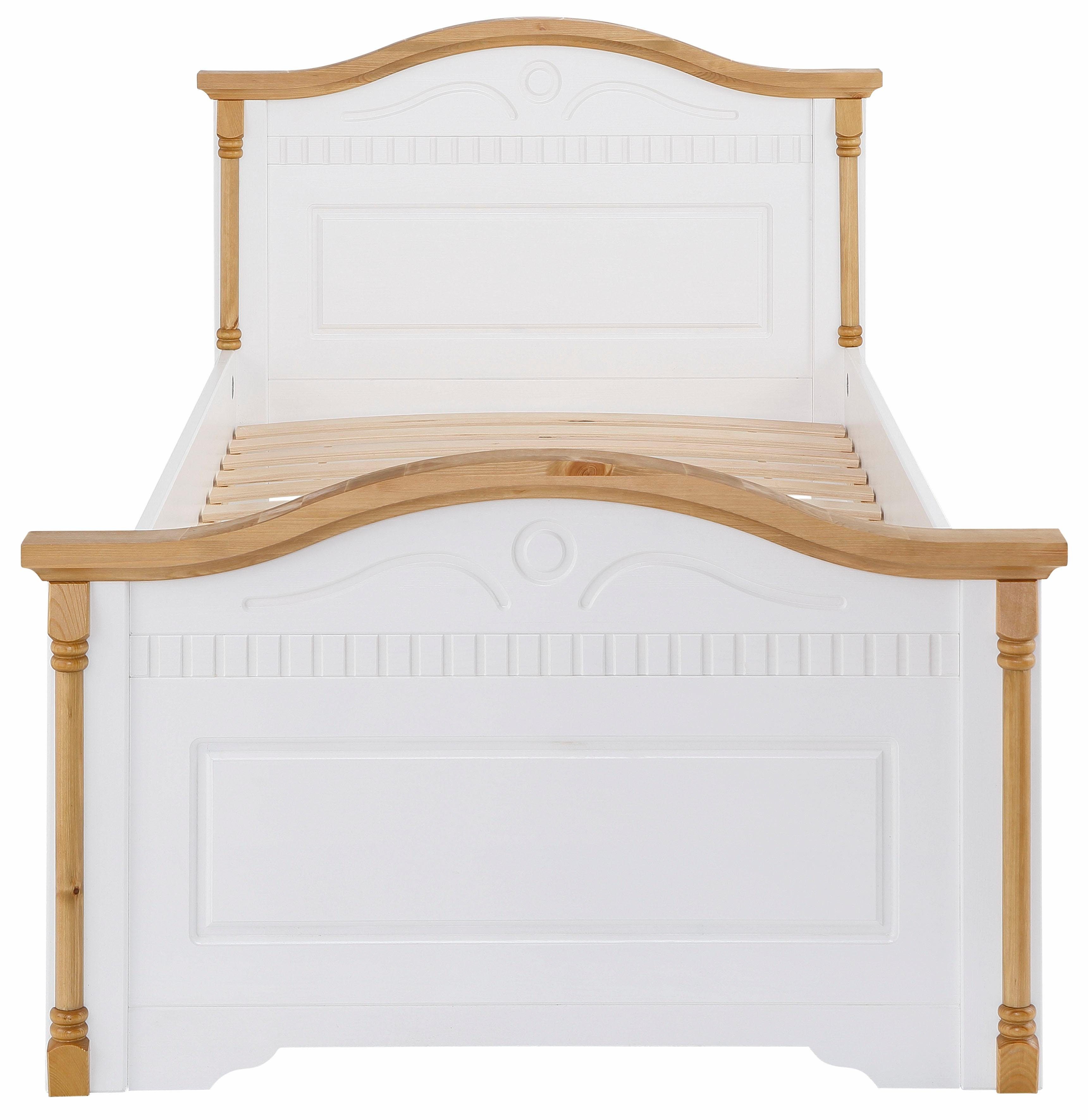 OTTO home Massivholzbett Graz, hohe Belastbarkeit, klassischer Landhausstil, FSC® zertifiziert (Breite/Belastbarkeit 180cm/220 KG, 90cm/=120KG), mit dekorativen – Bild 4 von 5