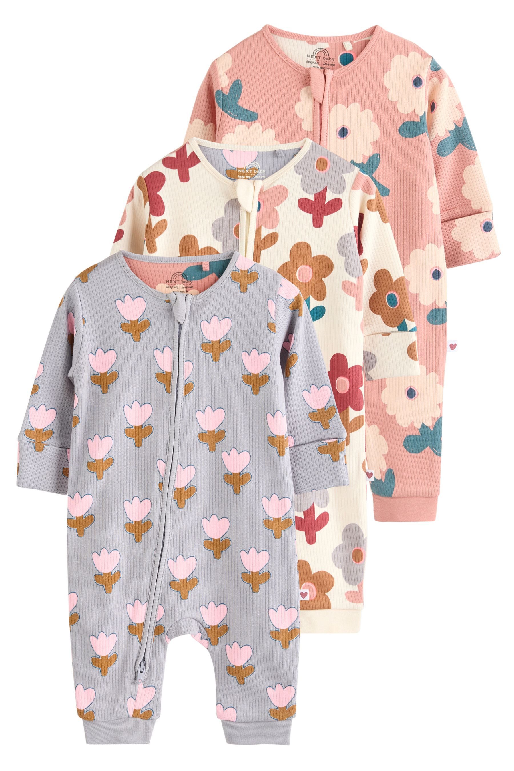 Schlafoverall Fußlose Baby-Schlafanzüge mit RV, 3er-Pack