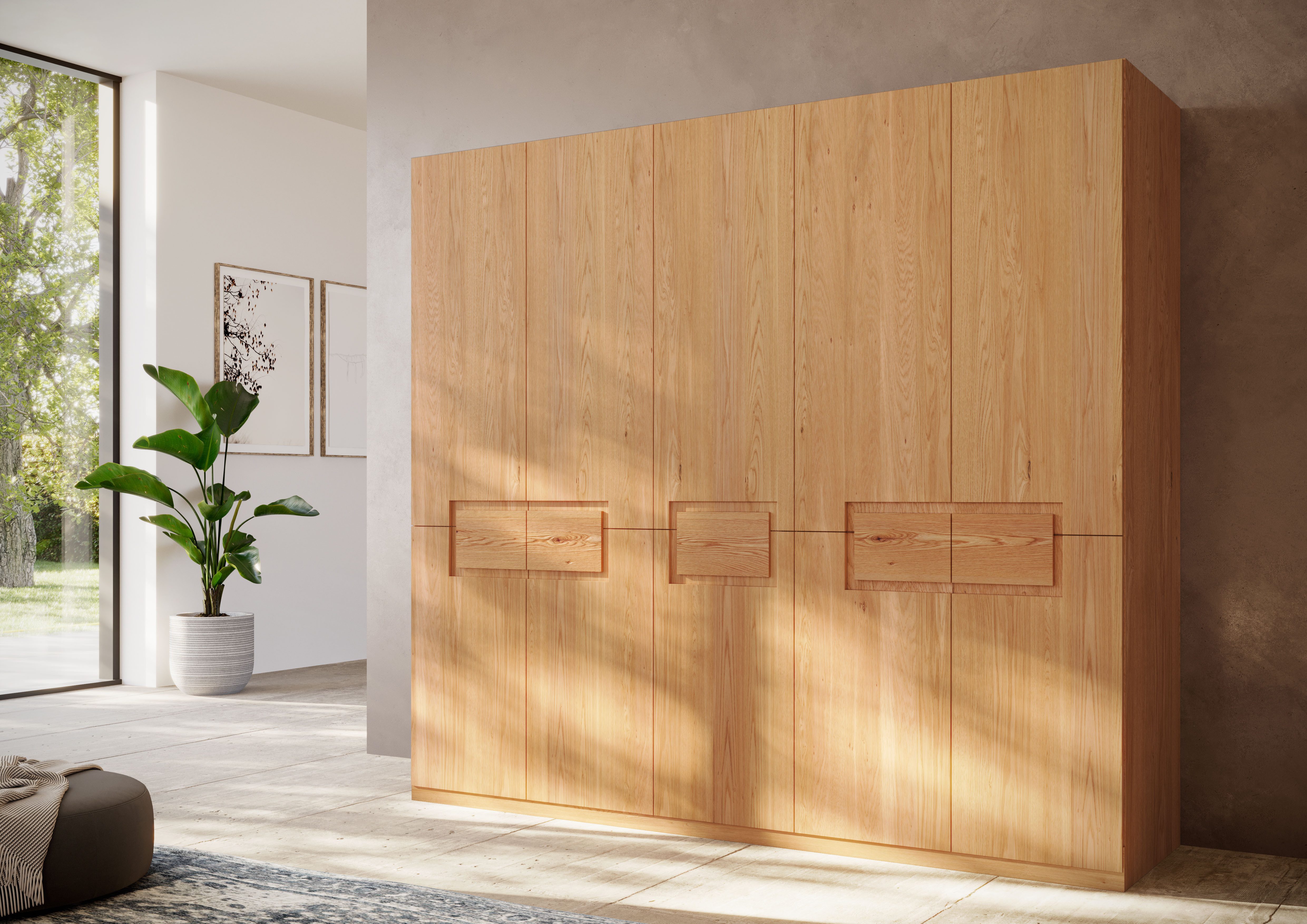 Home affaire Kleiderschrank Léopoldine aus Kernbuche, erhältlich in verschiedenen Breiten Massivholz-Kleiderschrank, im 50 cm Raster planbar