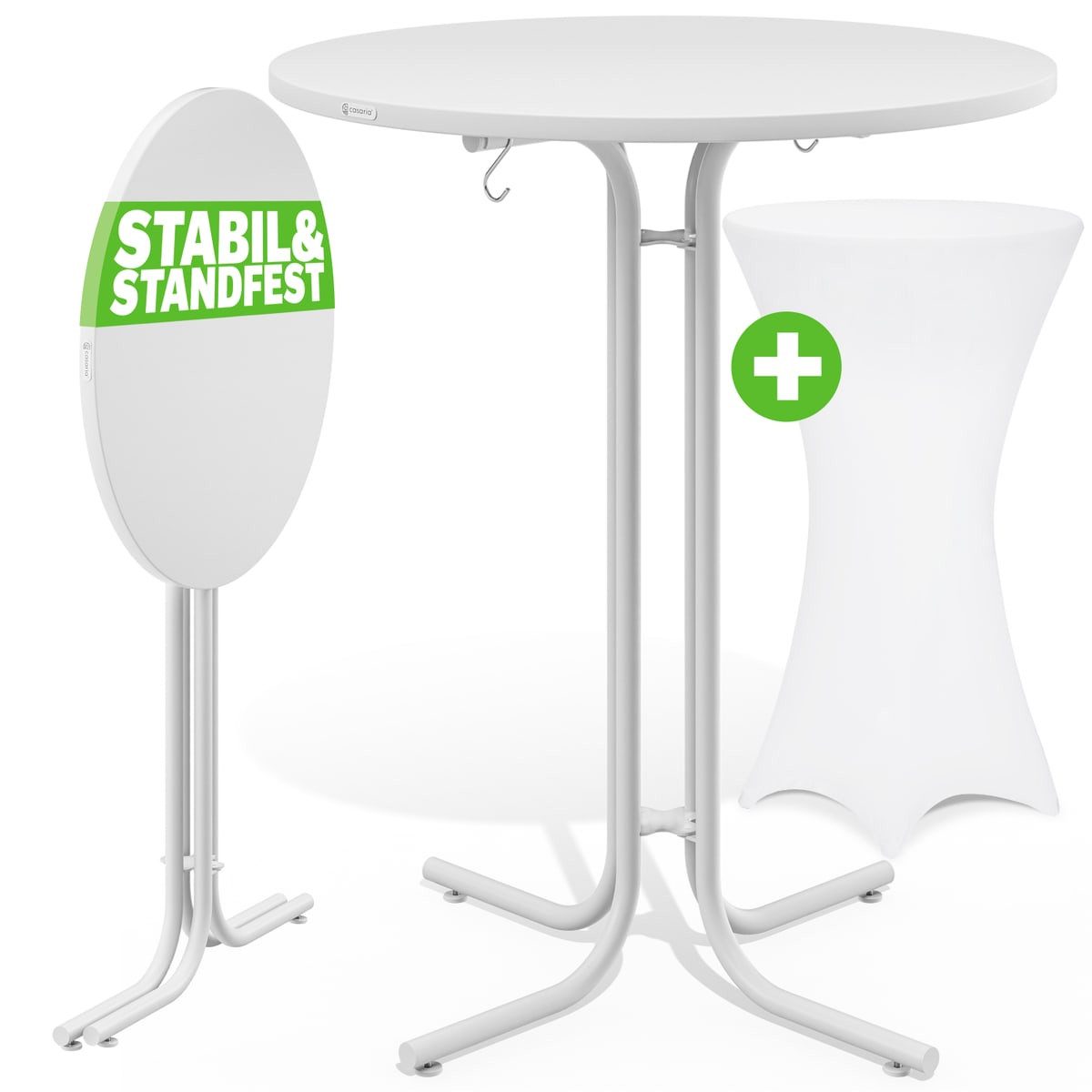 Casaria Stehtisch, mit Husse Ø80cm Klappbar günstig online kaufen