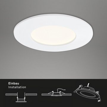 Briloner Leuchten LED Einbauleuchte 7282-036, LED fest verbaut, Warmweiß, weiß, LED, Einbaustrahler, Einbauspot