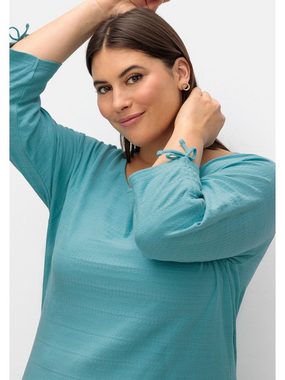 Sheego 3/4-Arm-Shirt Große Größen mit raffbaren Raglanärmeln, leicht tailliert