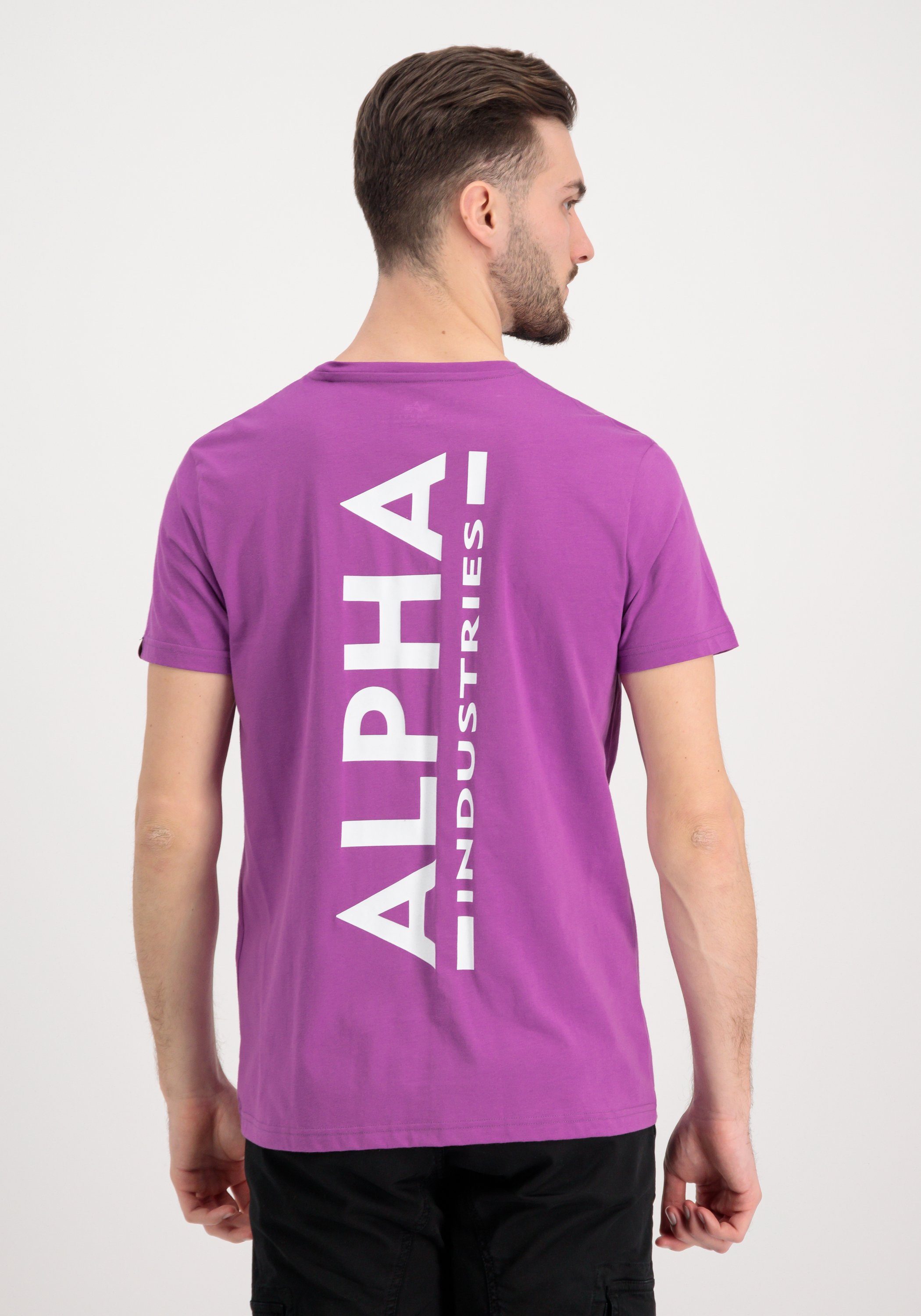 Alpha Industries T-Shirt Alpha Industries - Backprint Men dark T T-Shirts magenta