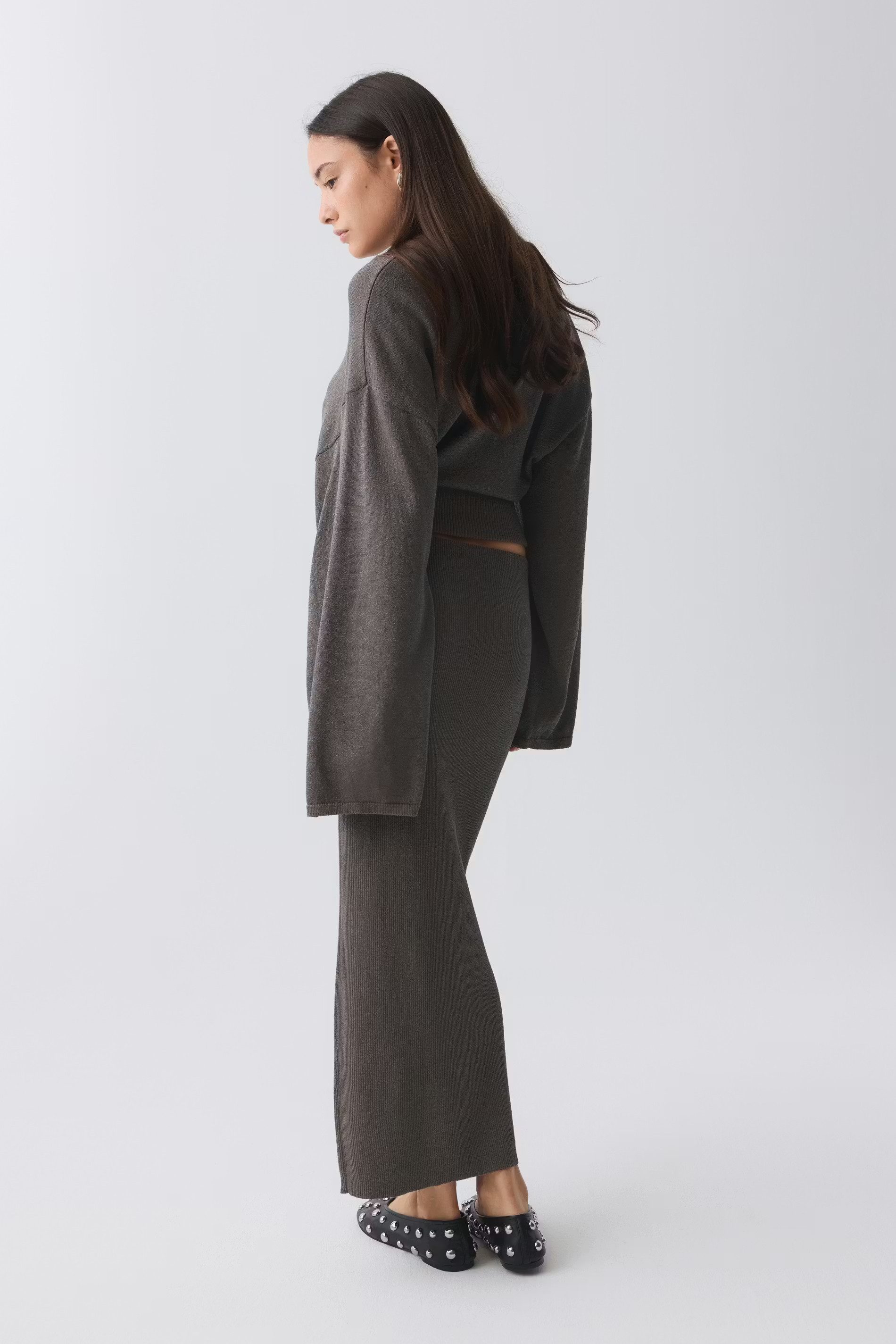 Gina Tricot Midirock Knitted metallic skirt