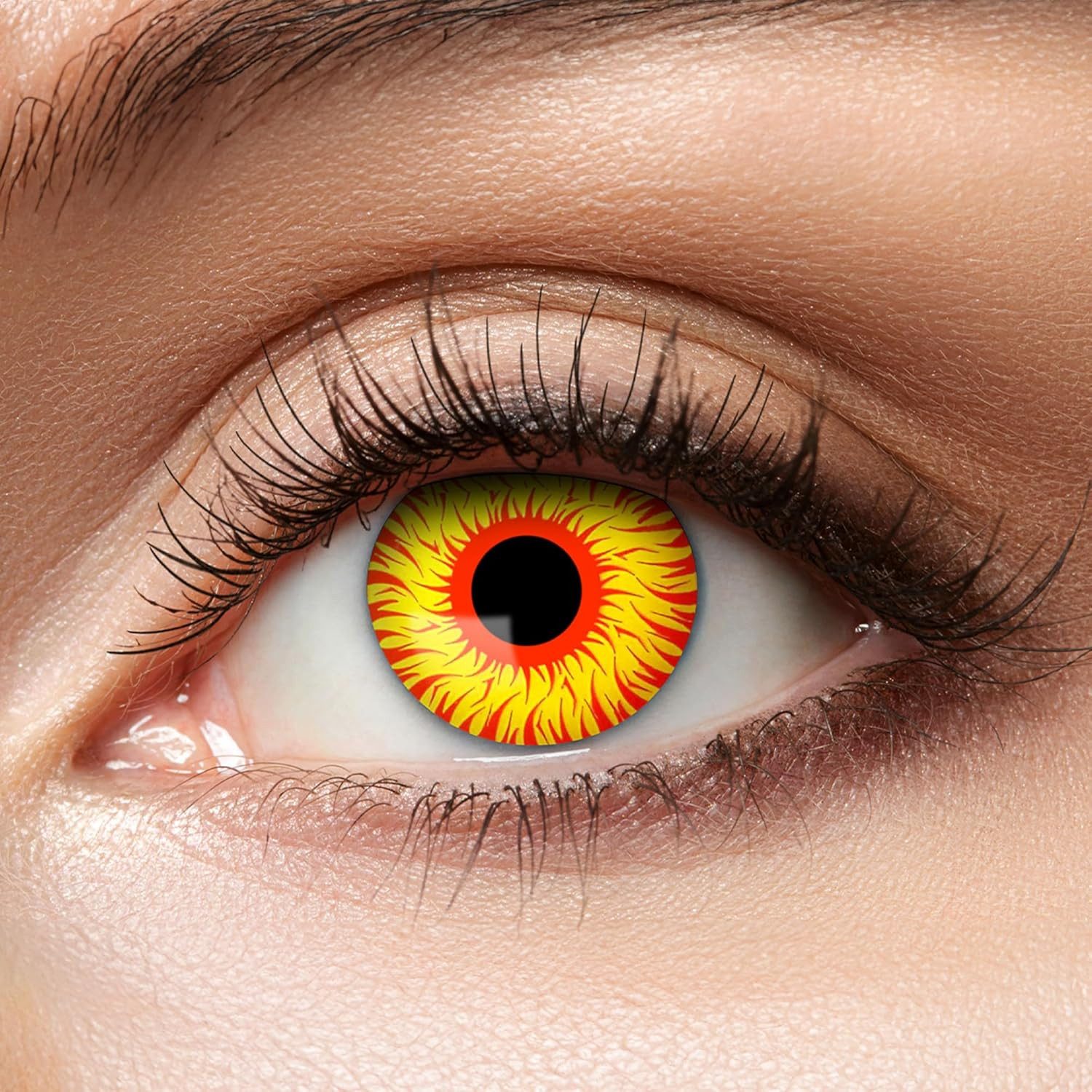 Eyecatcher Farblinsen Zoelibat Eyecatcher 12 Monats-Kontaktlinsen Sun Monatslinsen Linsen, auffällige Farben für Horror, Gothic, Fantasy, Cosplay Fans