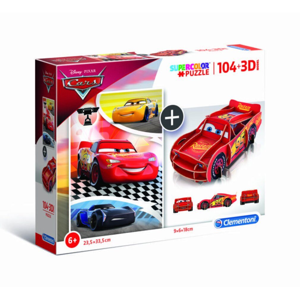 Clementoni® Puzzle Clementoni 104+3D Puzzle Cars günstig online kaufen