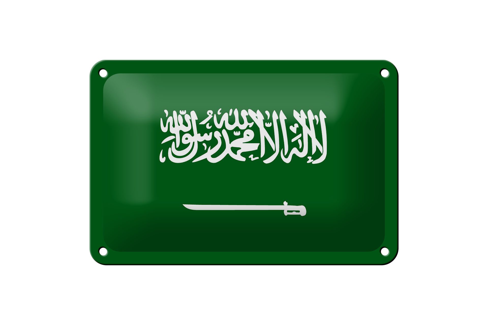 Femer GmbH Metallschild Flagge Saudi-Arabien 18x12cm Flag Saudi Arabia, (1 St), gewölbte Oberfläche, abgerundete Ecken, umgeschlagene Kanten