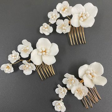 LAKKEC Diadem Haarschmuck Haarkämme Brauthaarschmuck Hochzeitskrone Haarspangen