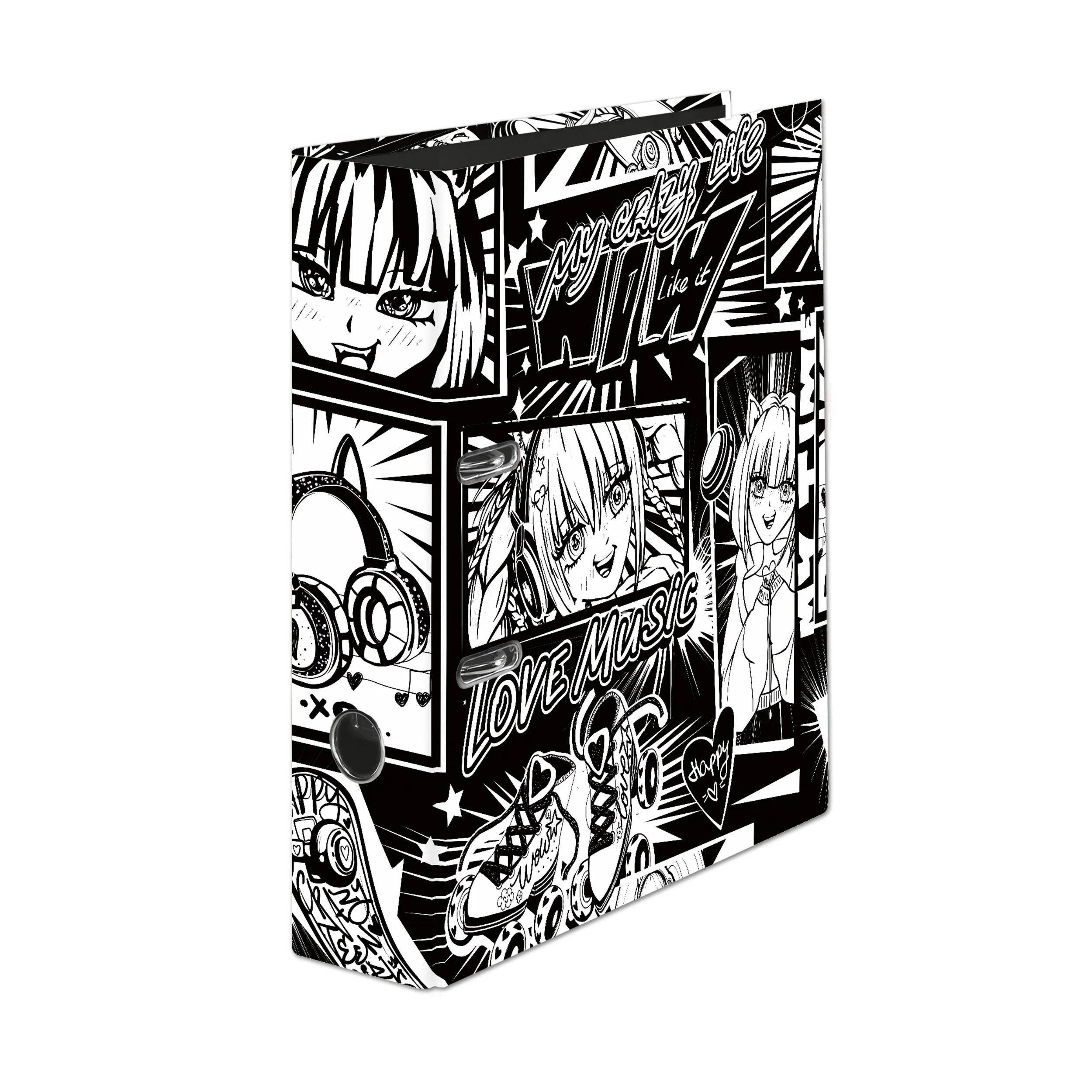 Falken Aktenordner 6x Motivordner Manga A4 Rücken 8cm Griffloch Sortiert 21002208F