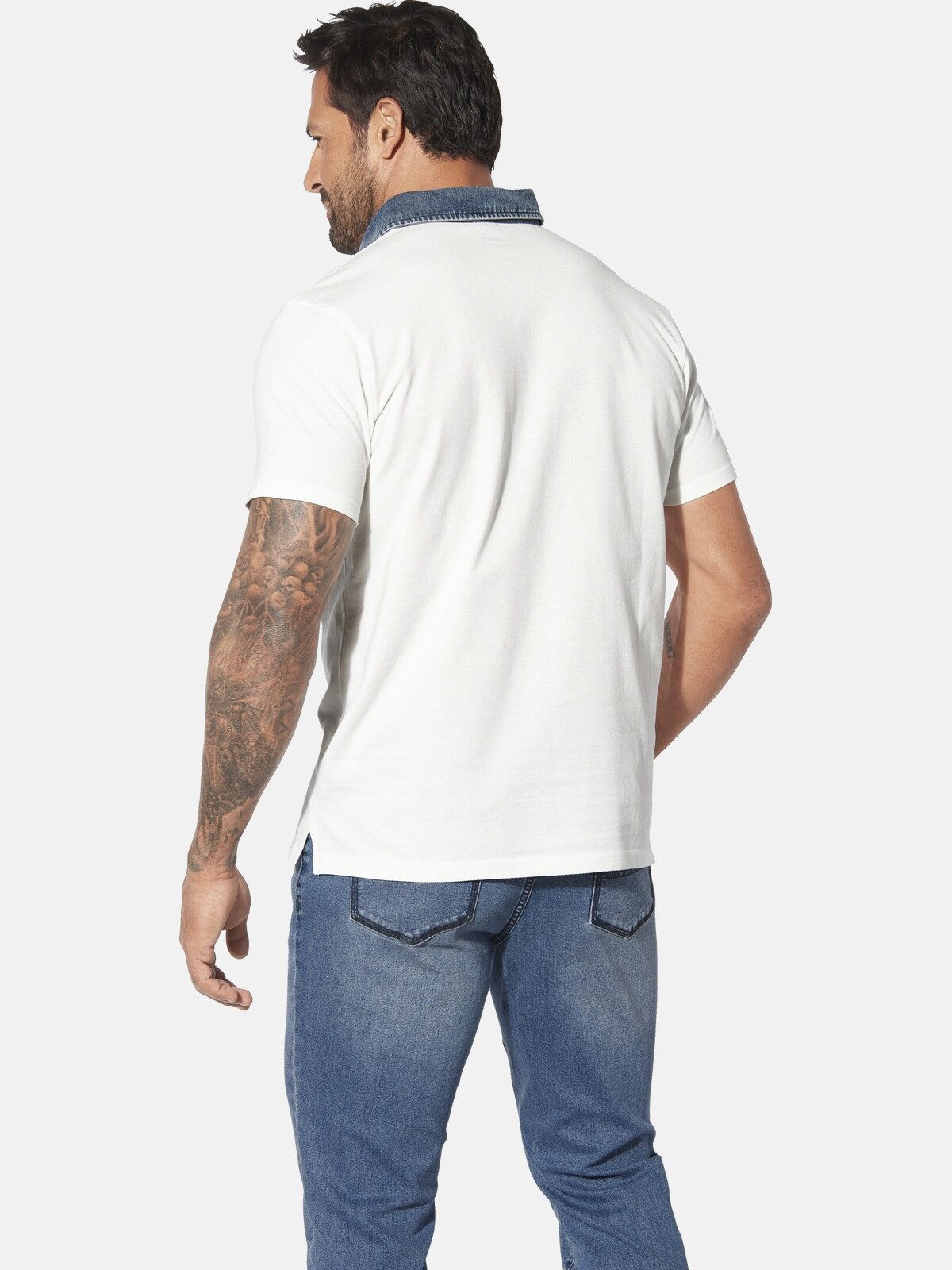 Jan Vanderstorm Poloshirt TORGUND mit Jeanskragen günstig online kaufen